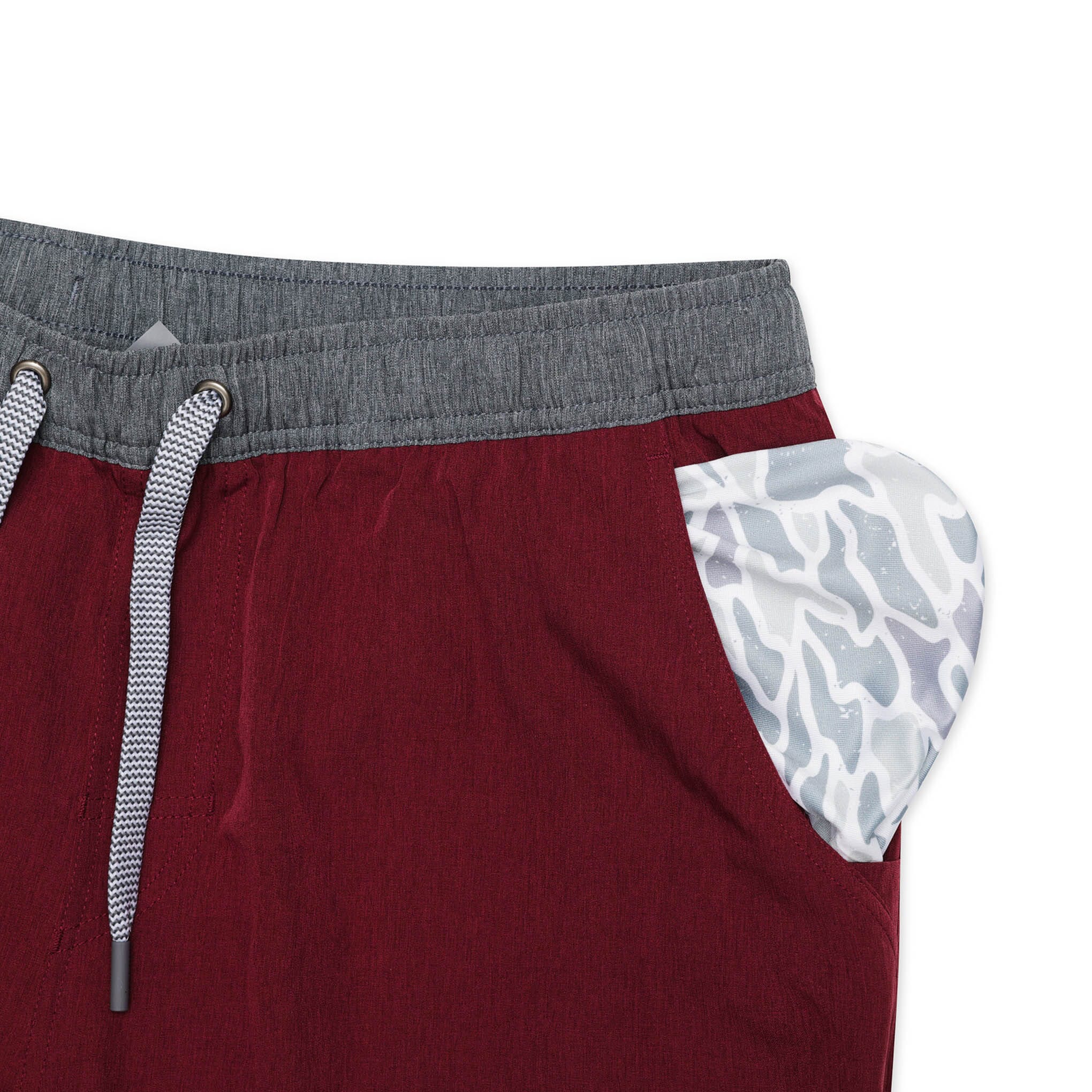 Athletic Short - Maroon - White Camo Liner