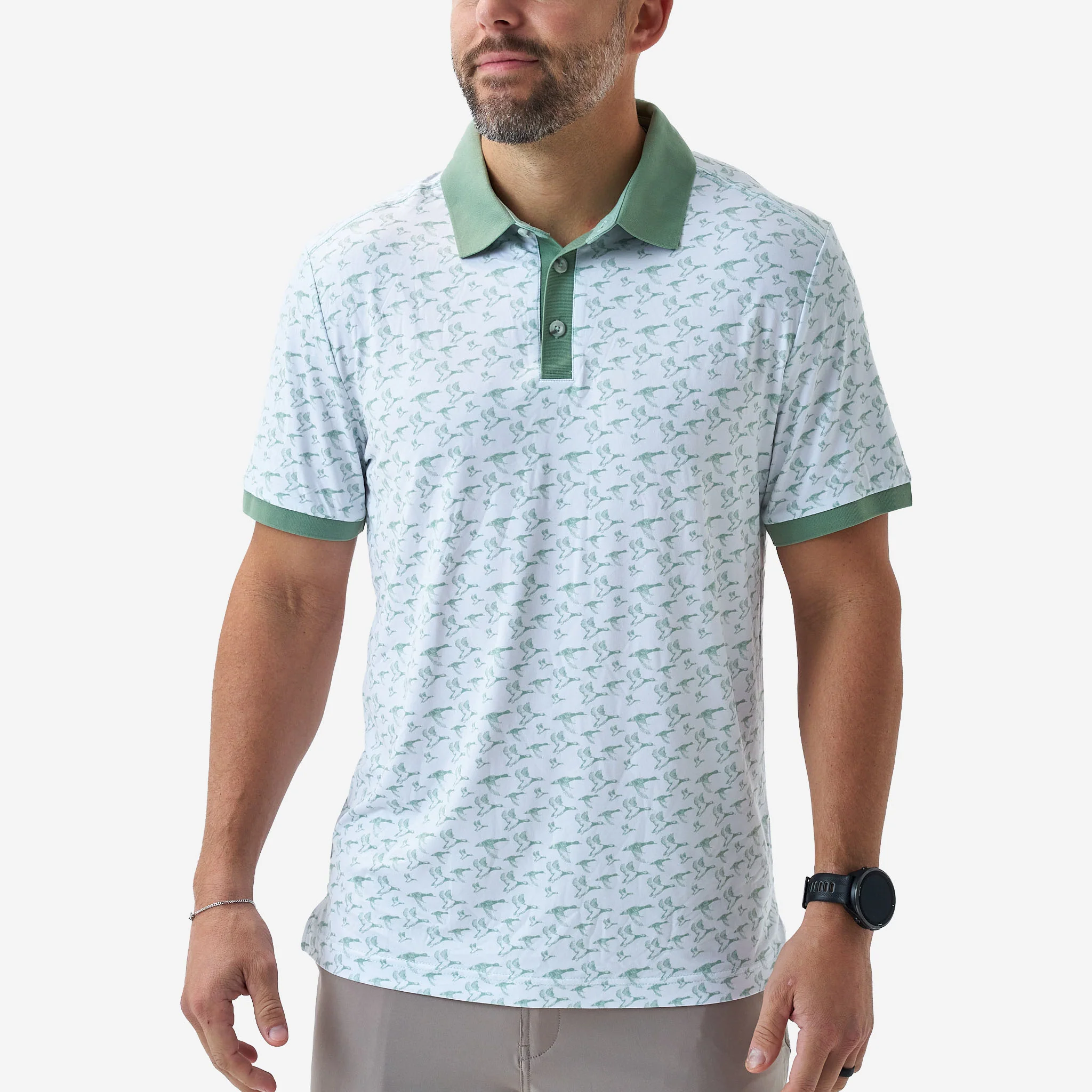 171-ringer-performance-polo-duck-season-white-1.webp Ringer Performance Polo - Duck Season - White