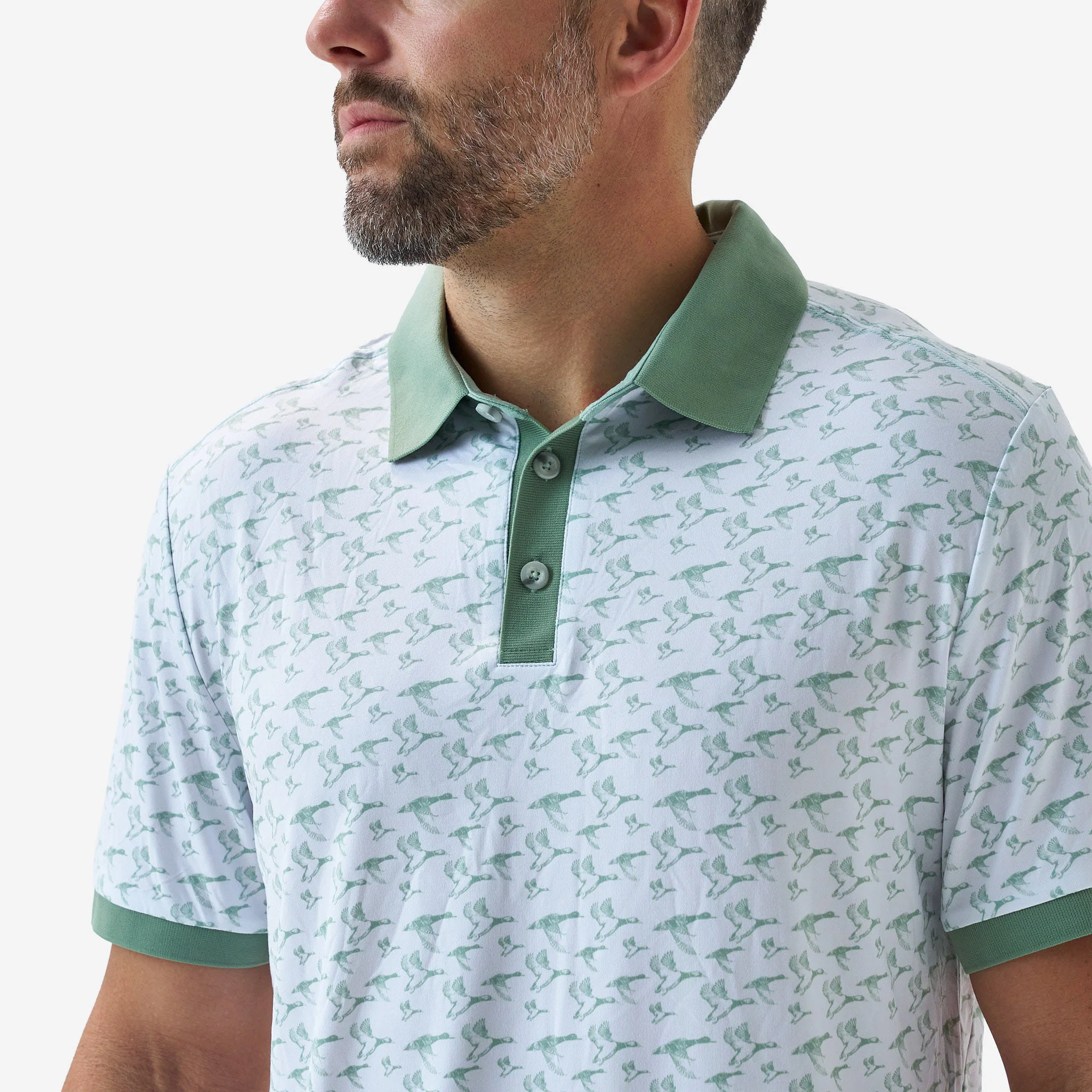 Ringer Performance Polo - Duck Season - White