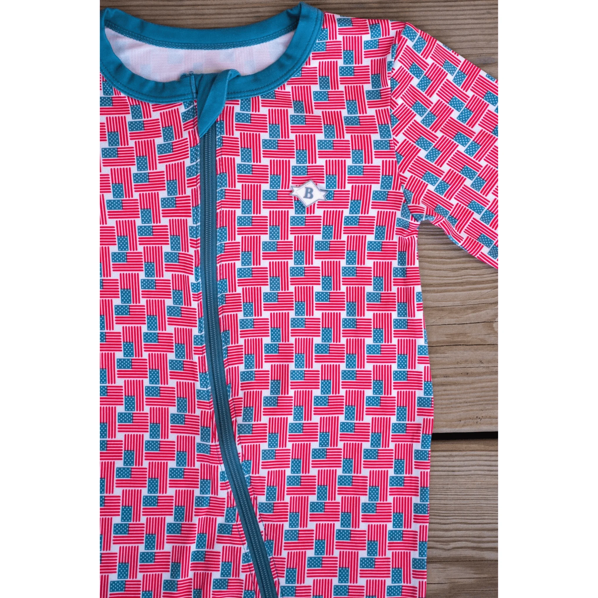 Baby Zip Up - American Flag Print