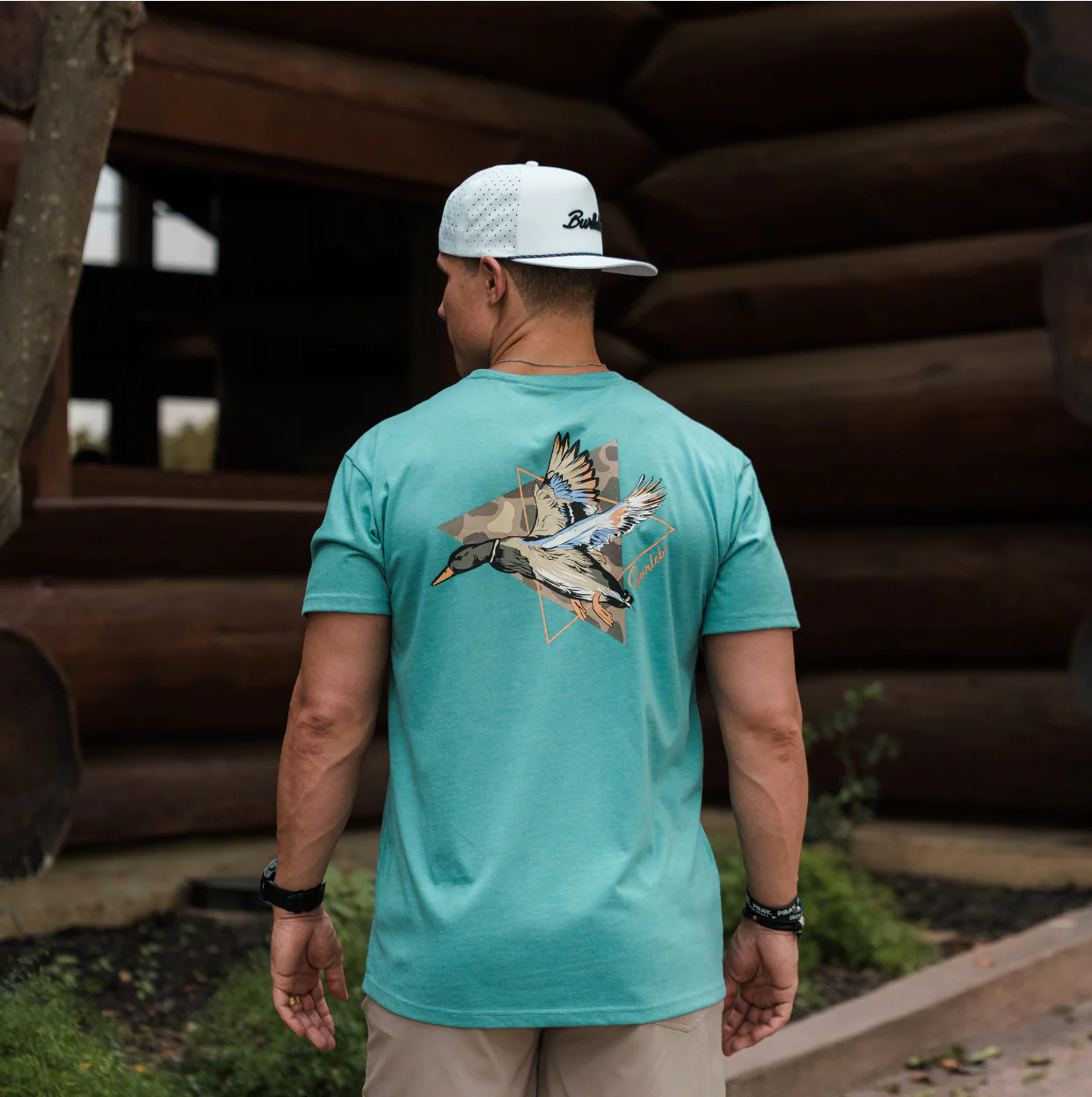 Short Sleeve Tee - Pintail Triangle Duck - Cyan