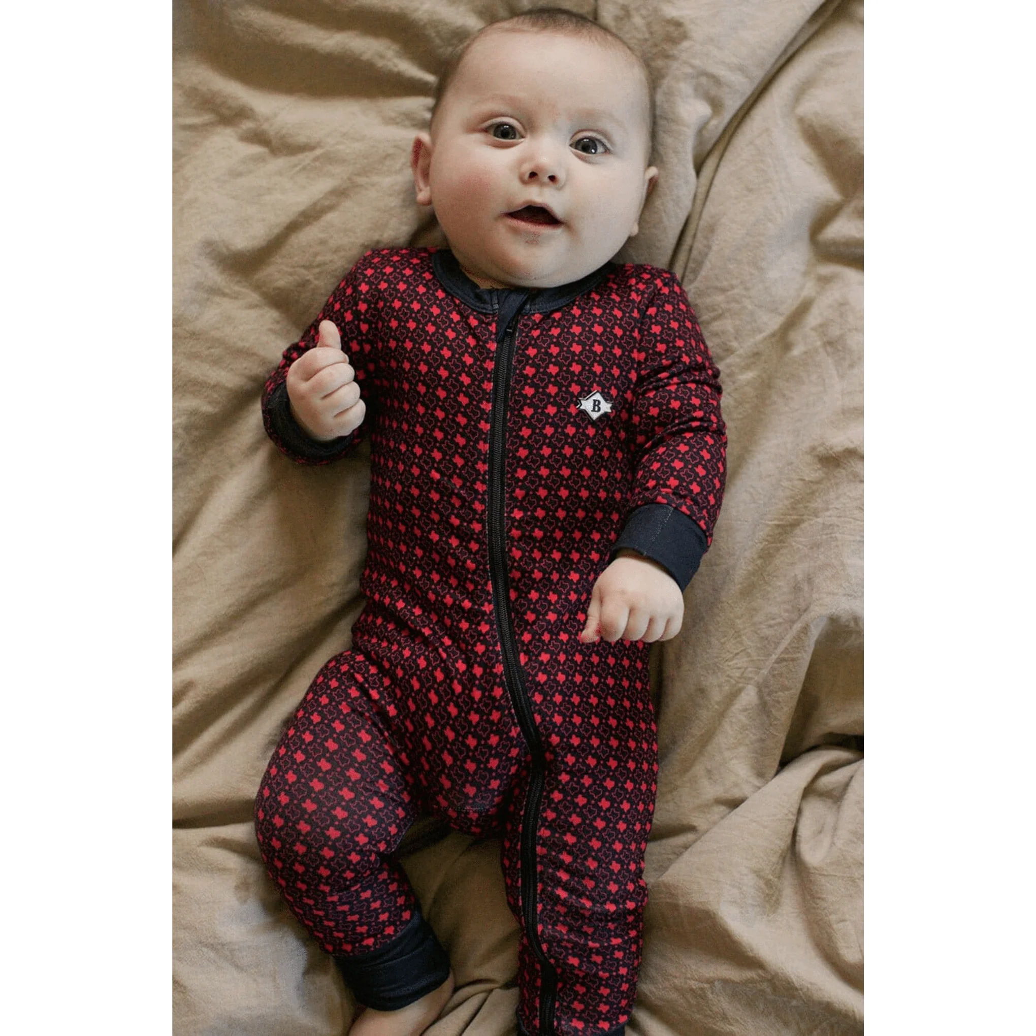 1962-baby-zip-up-texas-black-red-1.webp Baby Zip Up - Texas - Black & Red
