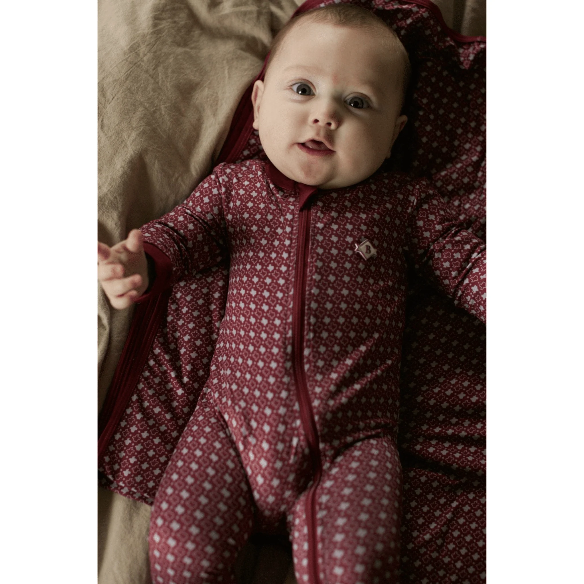 1969-baby-zip-up-texas-maroon-grey-1.webp Baby Zip Up - Texas - Maroon & Grey