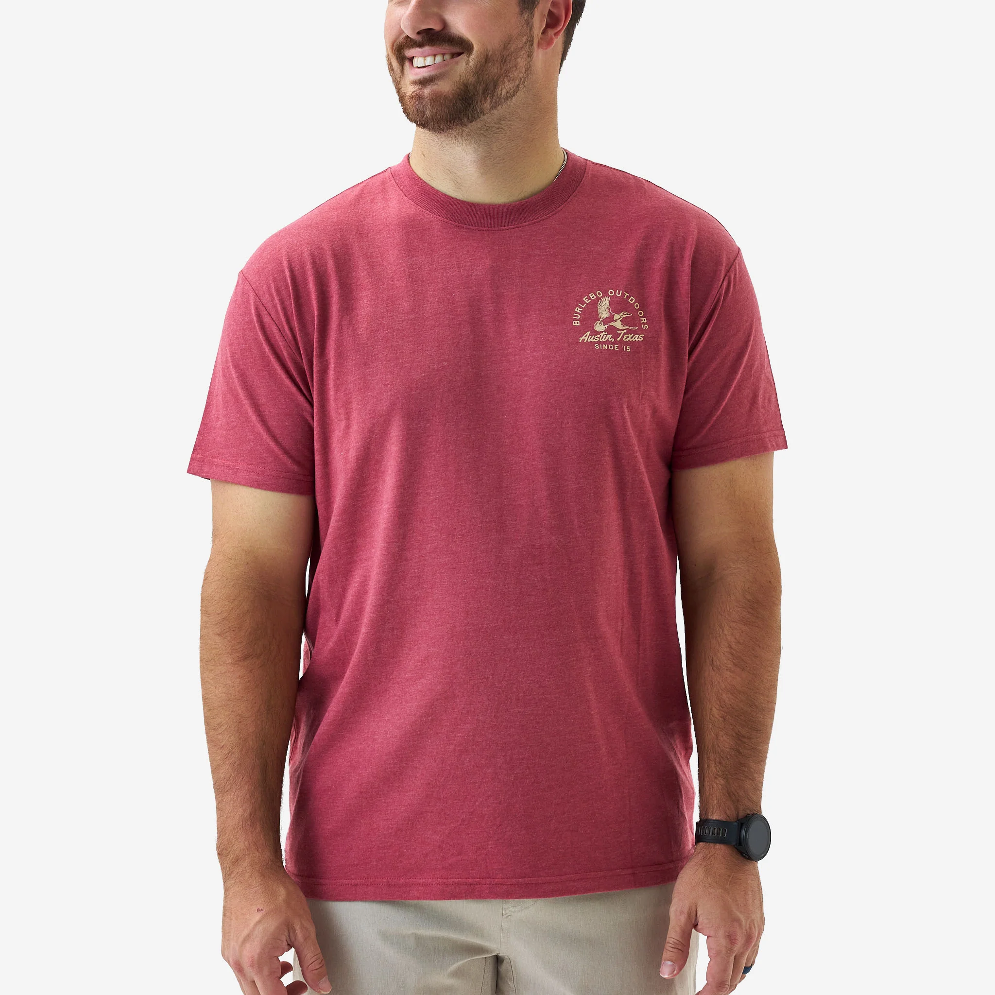 201-short-sleeve-tee-classic-duck-heather-red-3.webp Short Sleeve Tee - Classic Duck - Heather Red