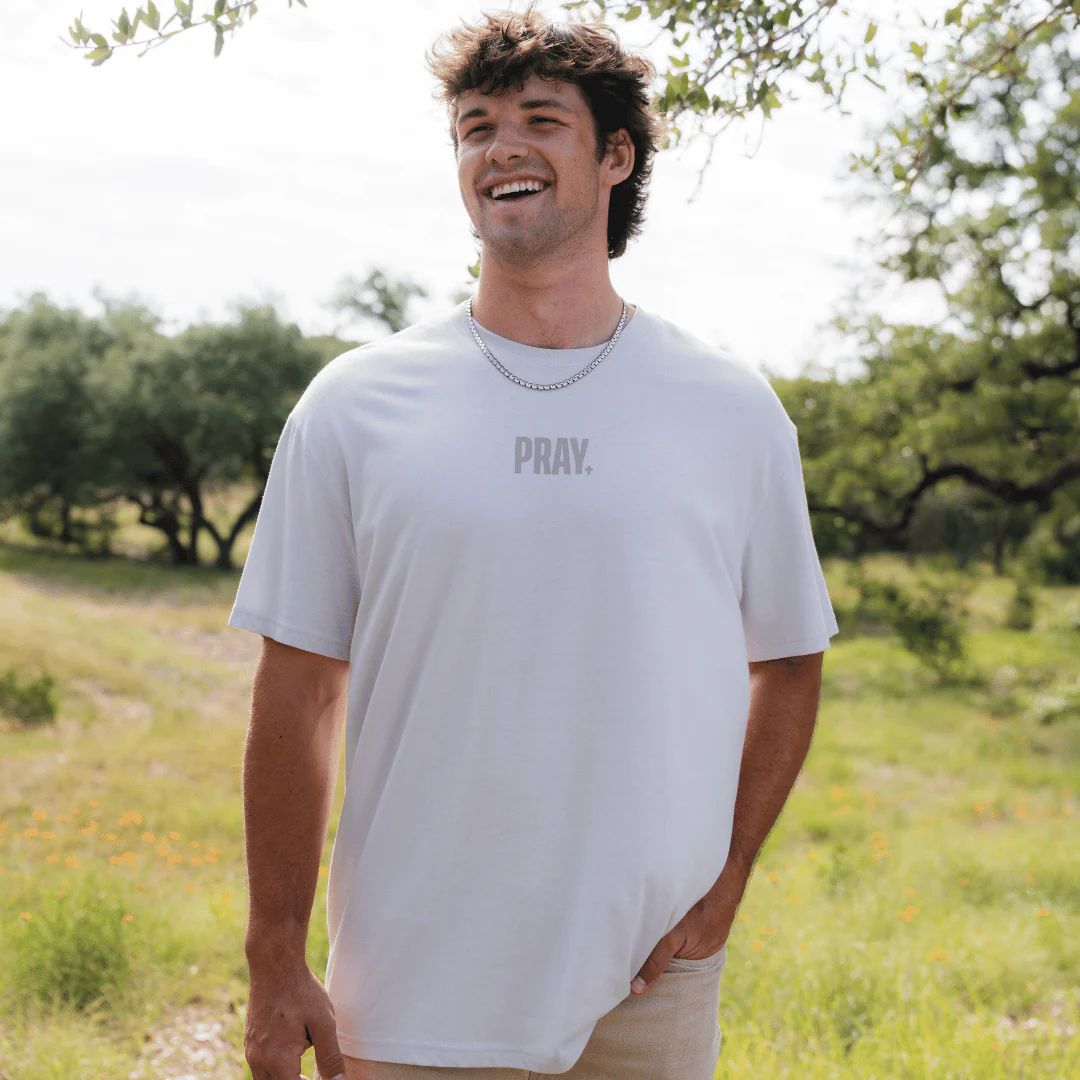Father and Son Bundle - Vintage Washed Tee - PRAY - Light Grey