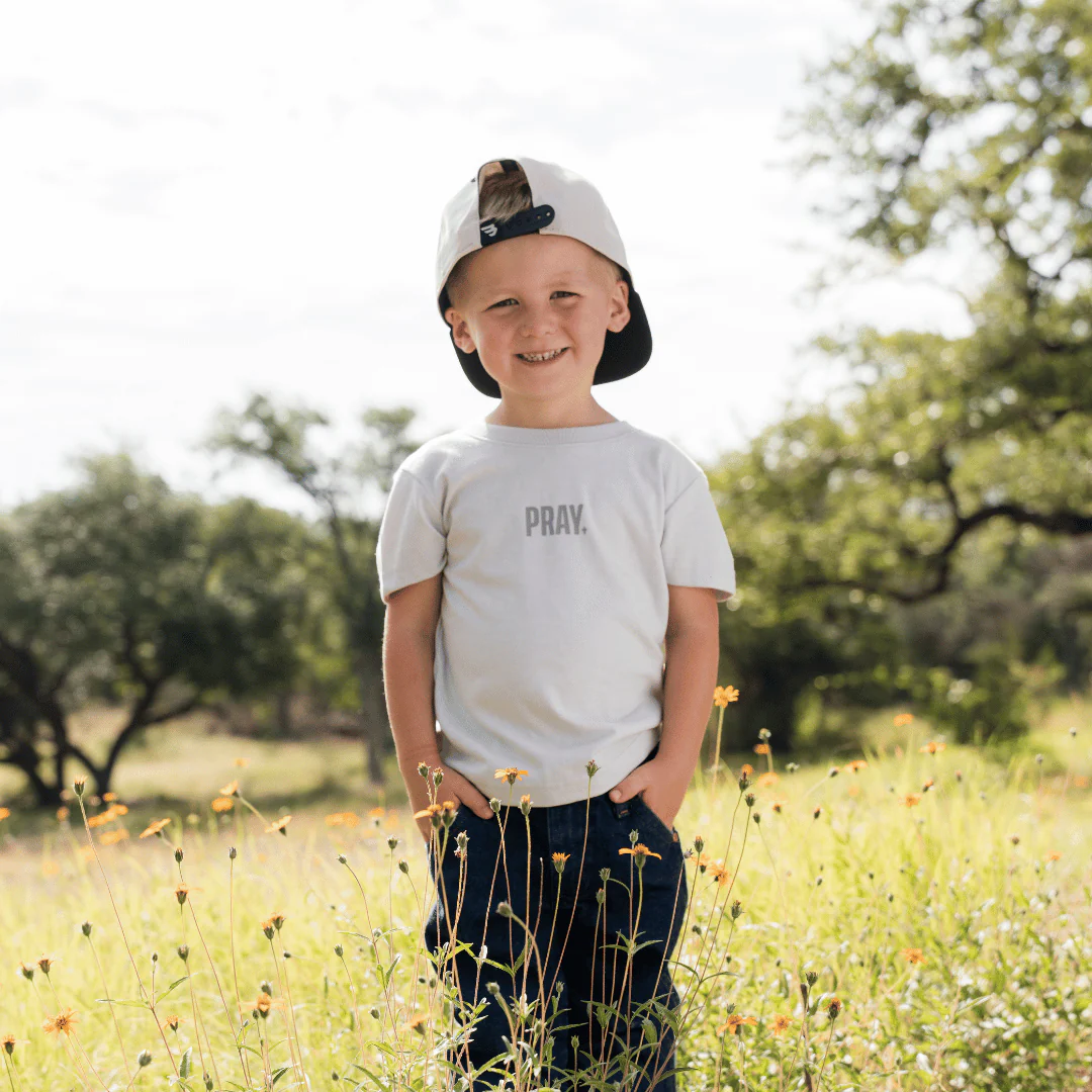 Father and Son Bundle - Vintage Washed Tee - PRAY - Light Grey