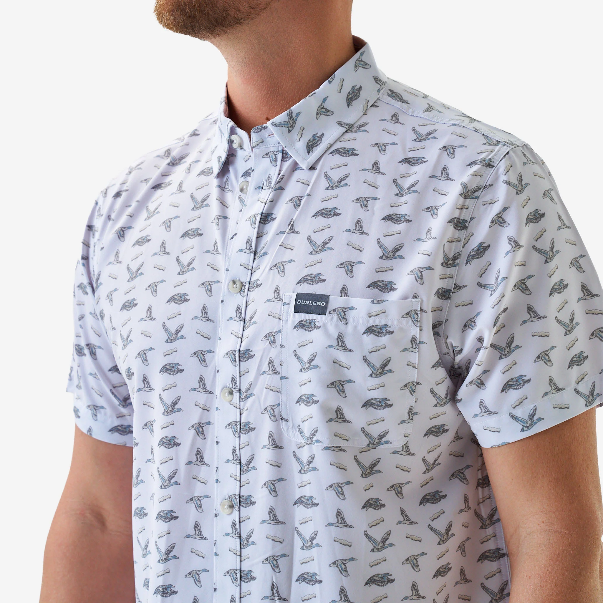230-performance-button-up-ducks-and-calls-white-3.webp Performance Button Up - Ducks and Calls - White