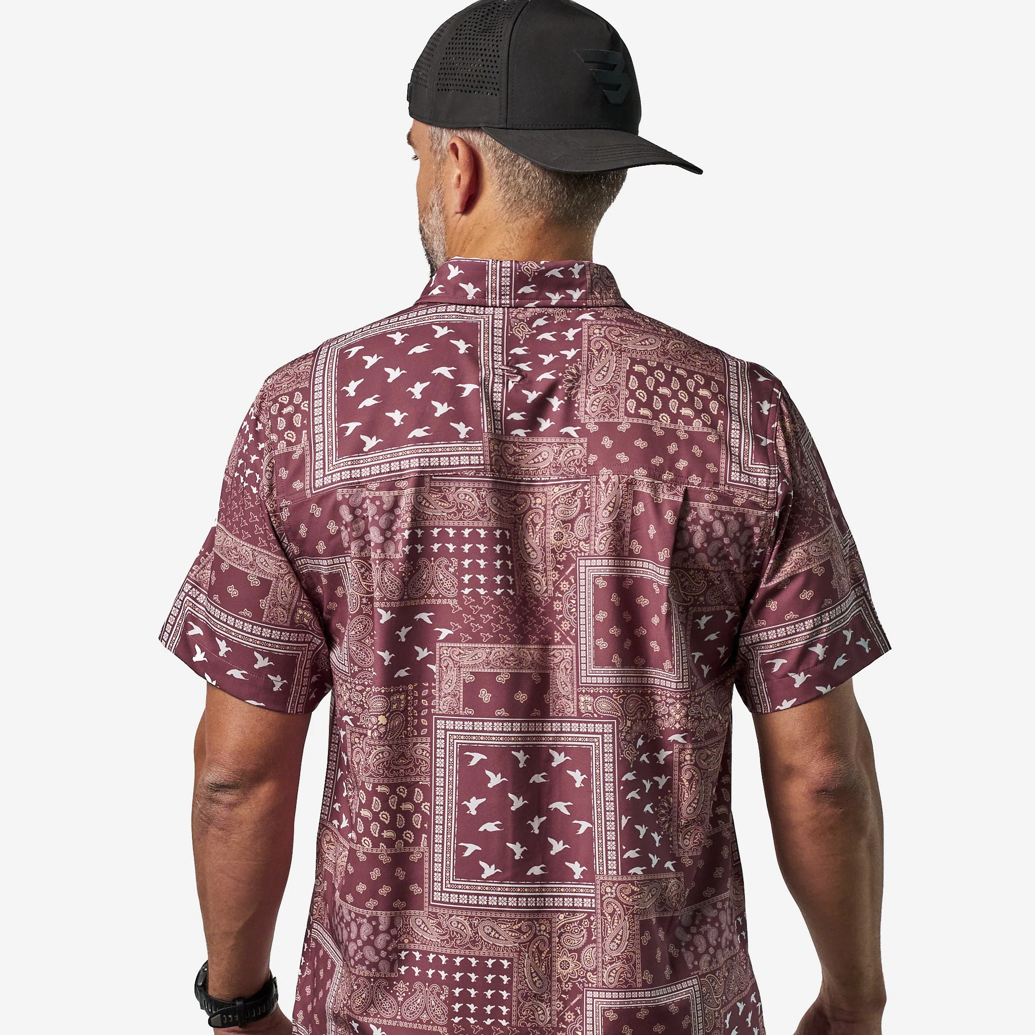 Performance Button Up - Paisley Duck - Maroon