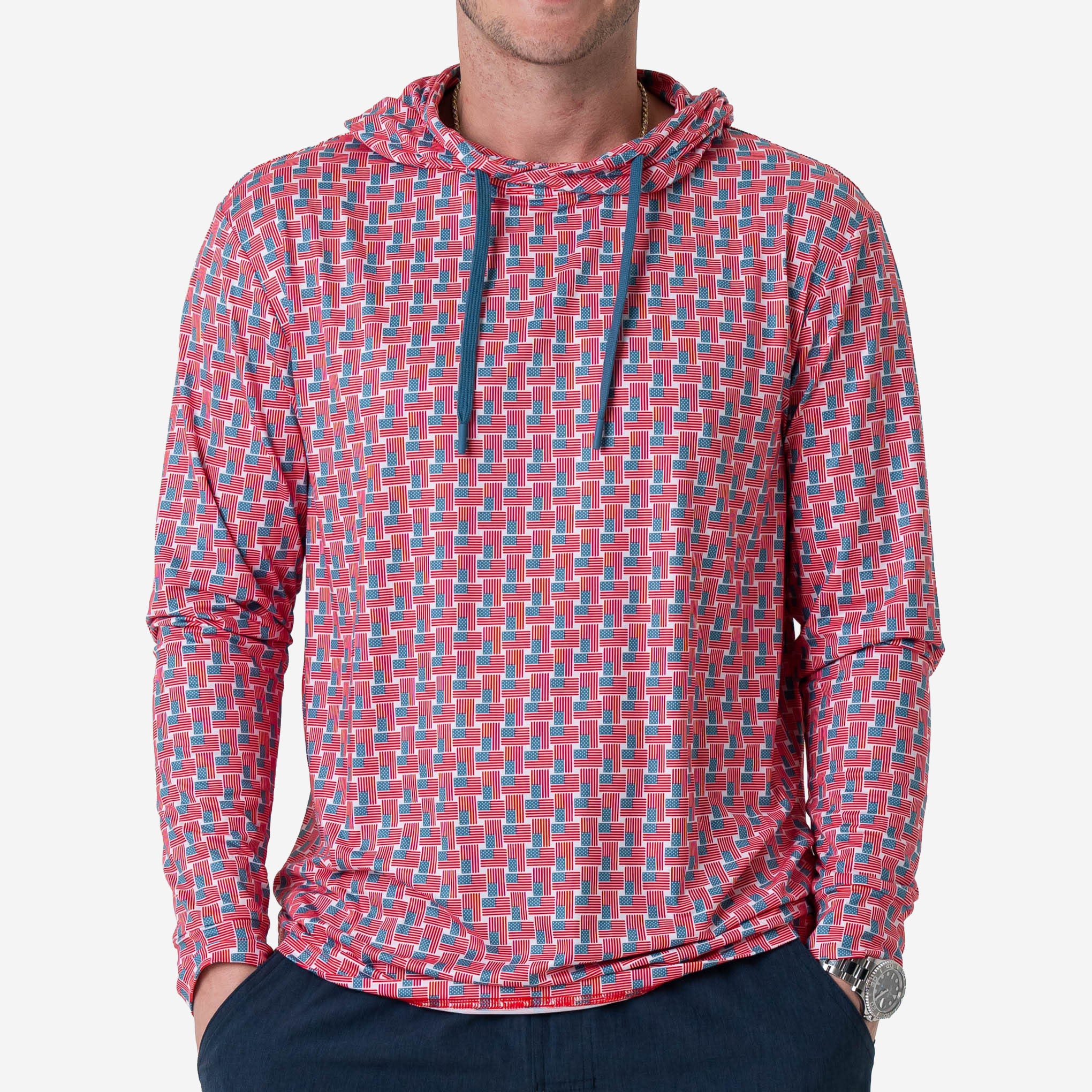 Father and Son Bundle - Performance Hoodie - American Flag Print