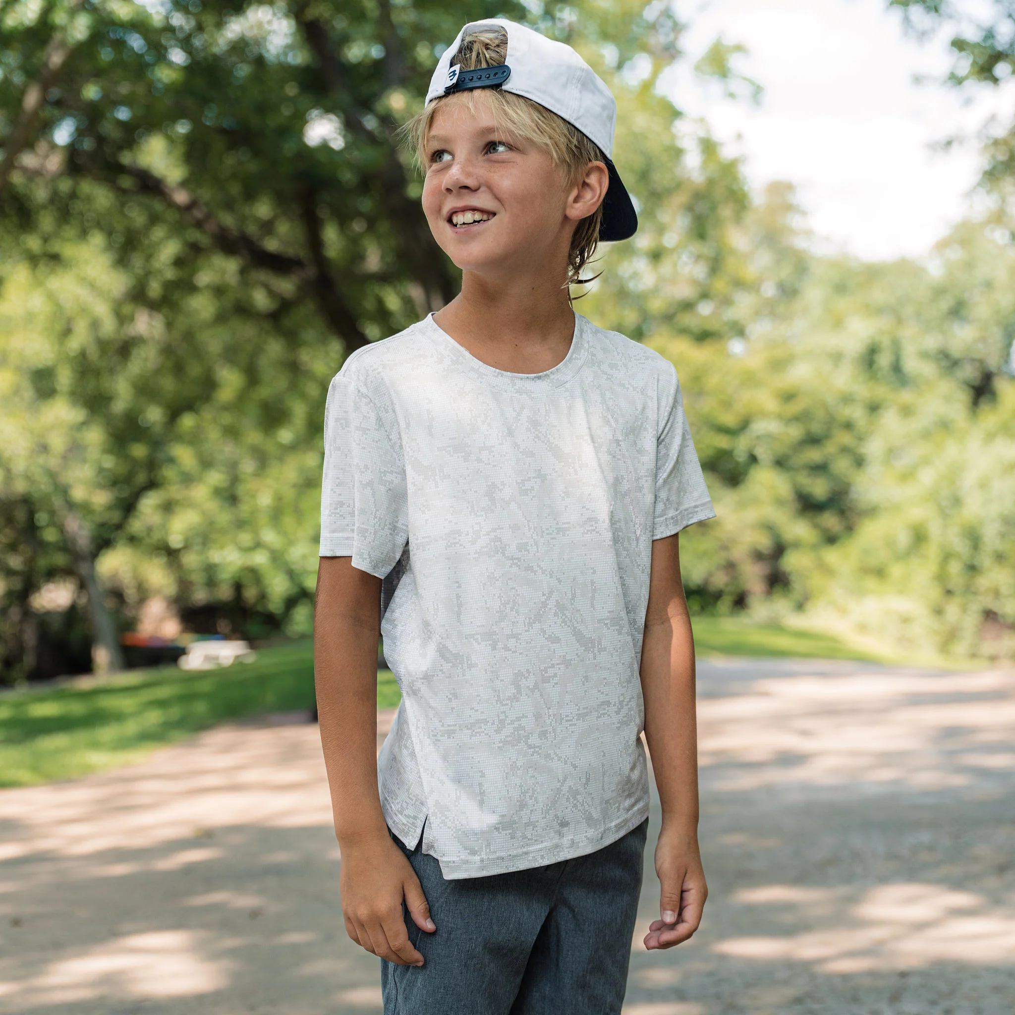 Youth Go To Tee - Digi Camo - Ivory