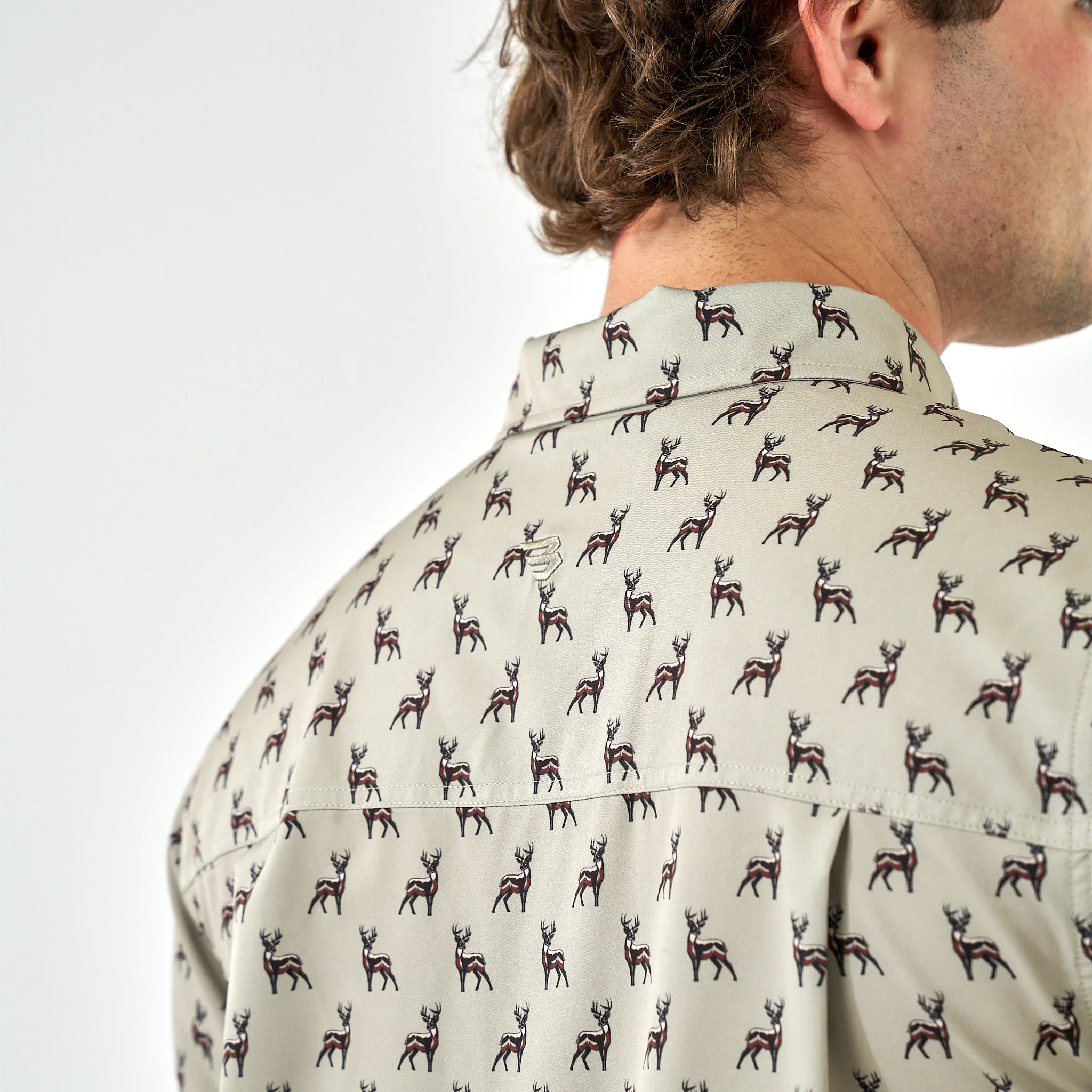 Performance Button Up - Whitetail Deer - Green