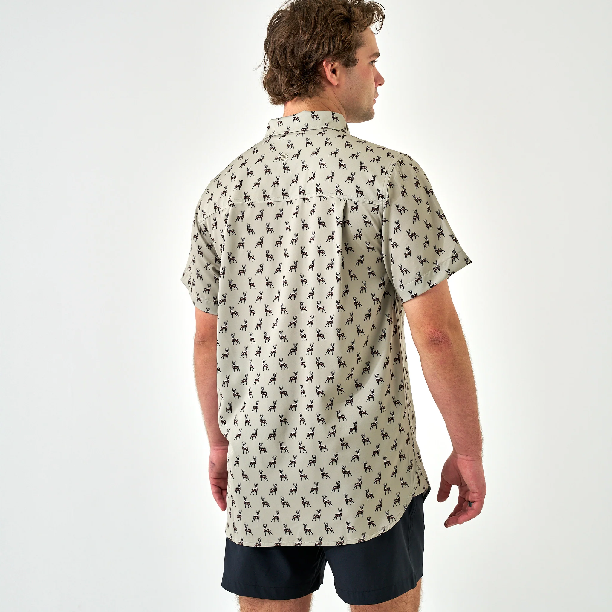 Performance Button Up - Whitetail Deer - Green