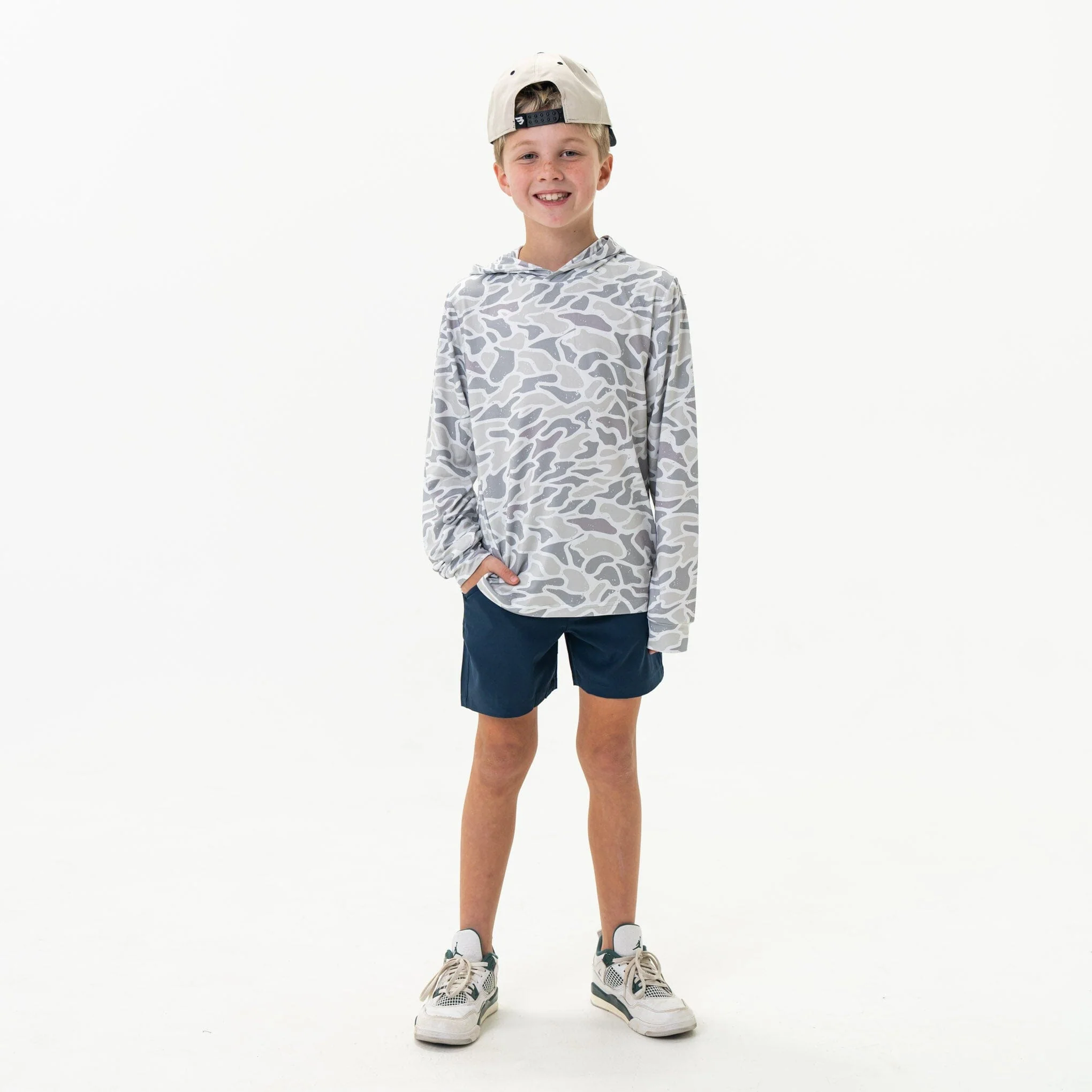 Youth Performance Hoodie - White Camo