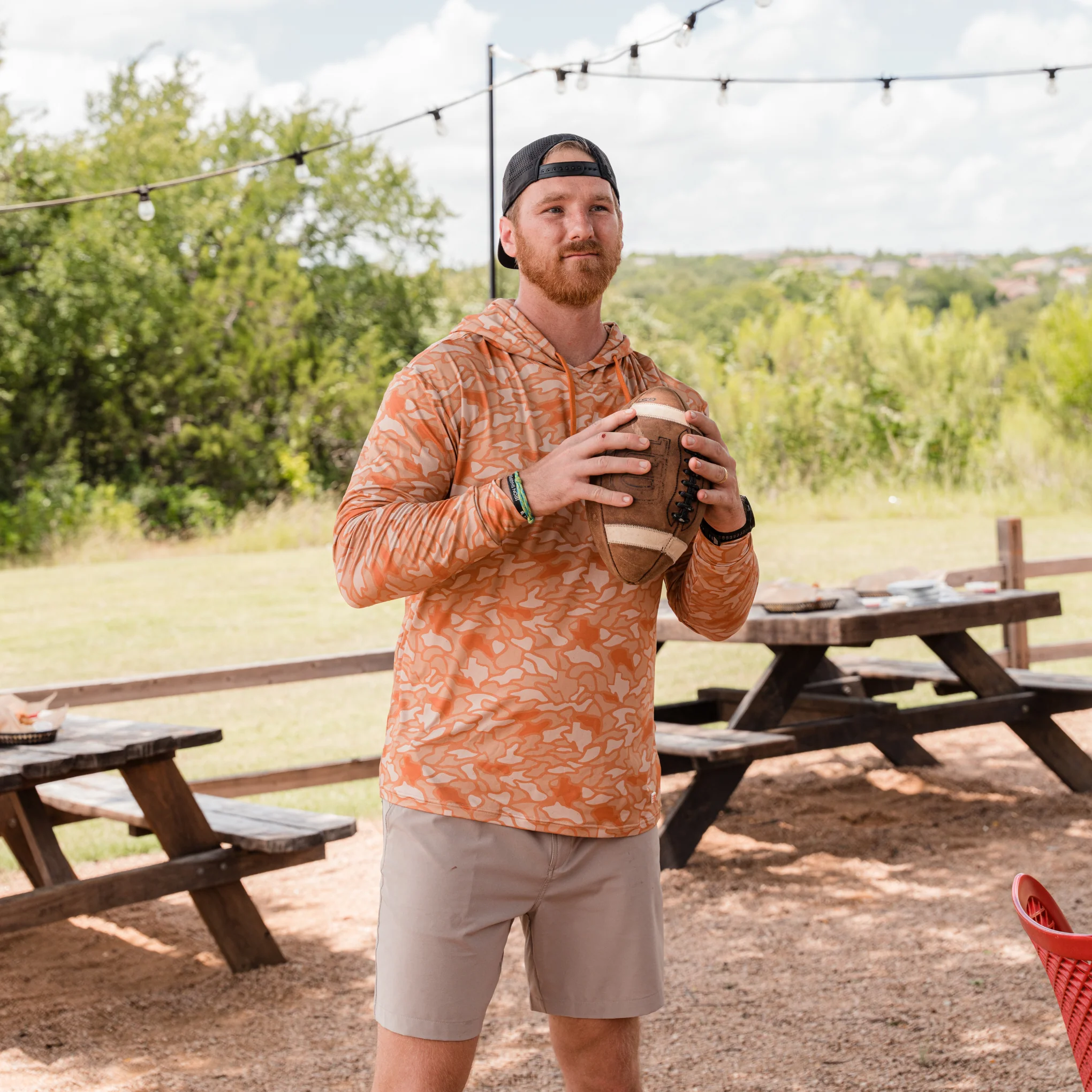Performance Hoodie - Orange Texas Camo