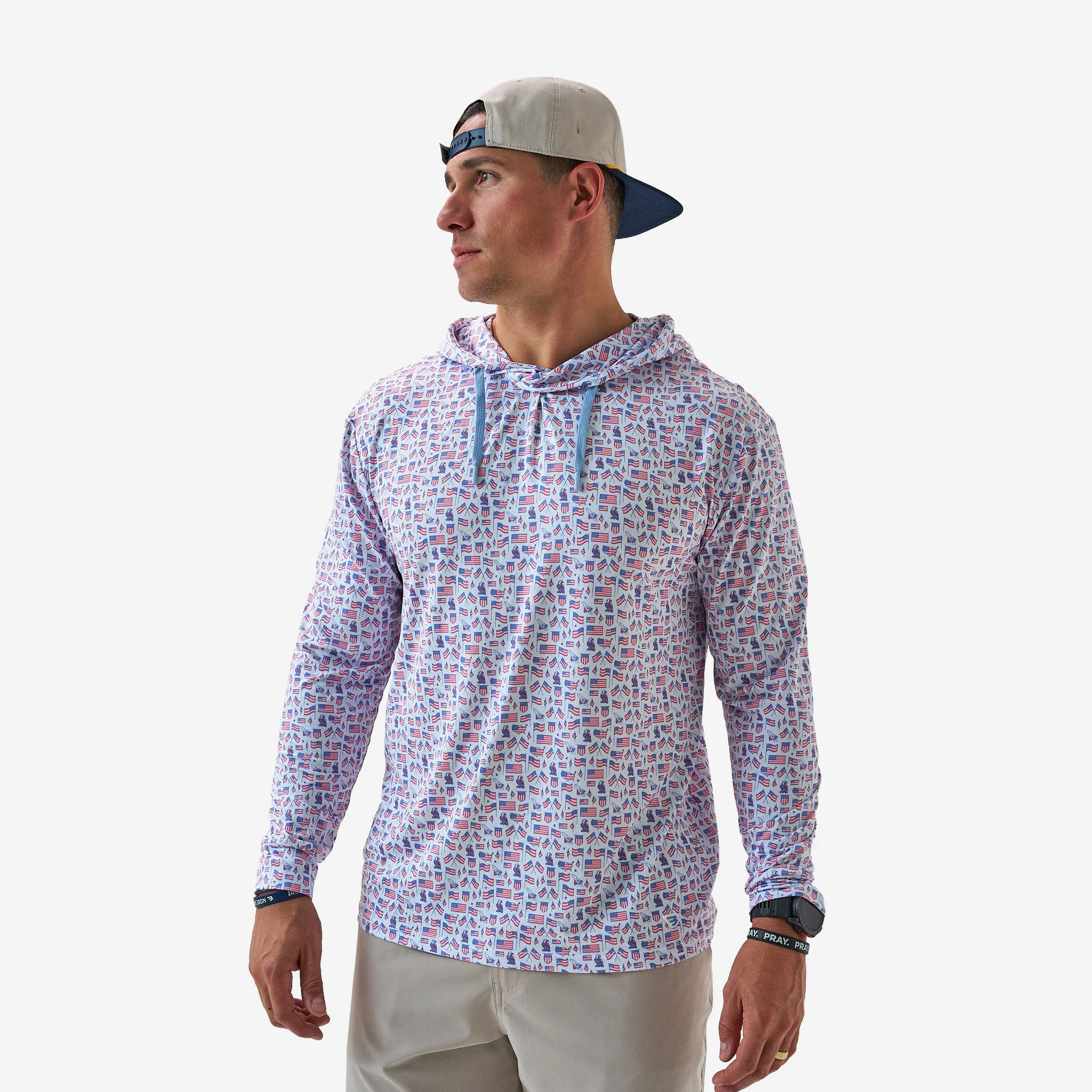 Performance Hoodie - Old Glory - White