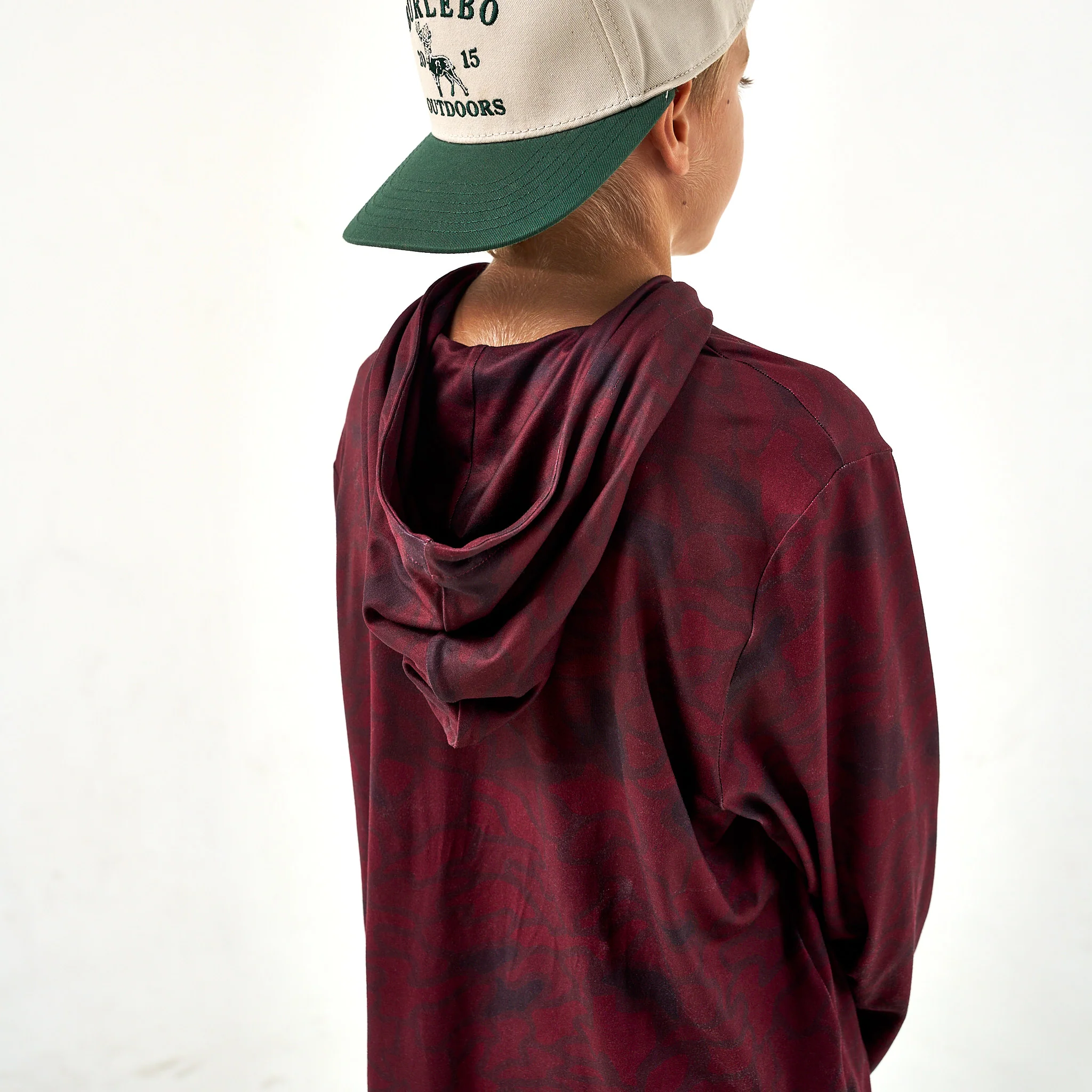 Youth Performance Hoodie - Maroon Texas Camo