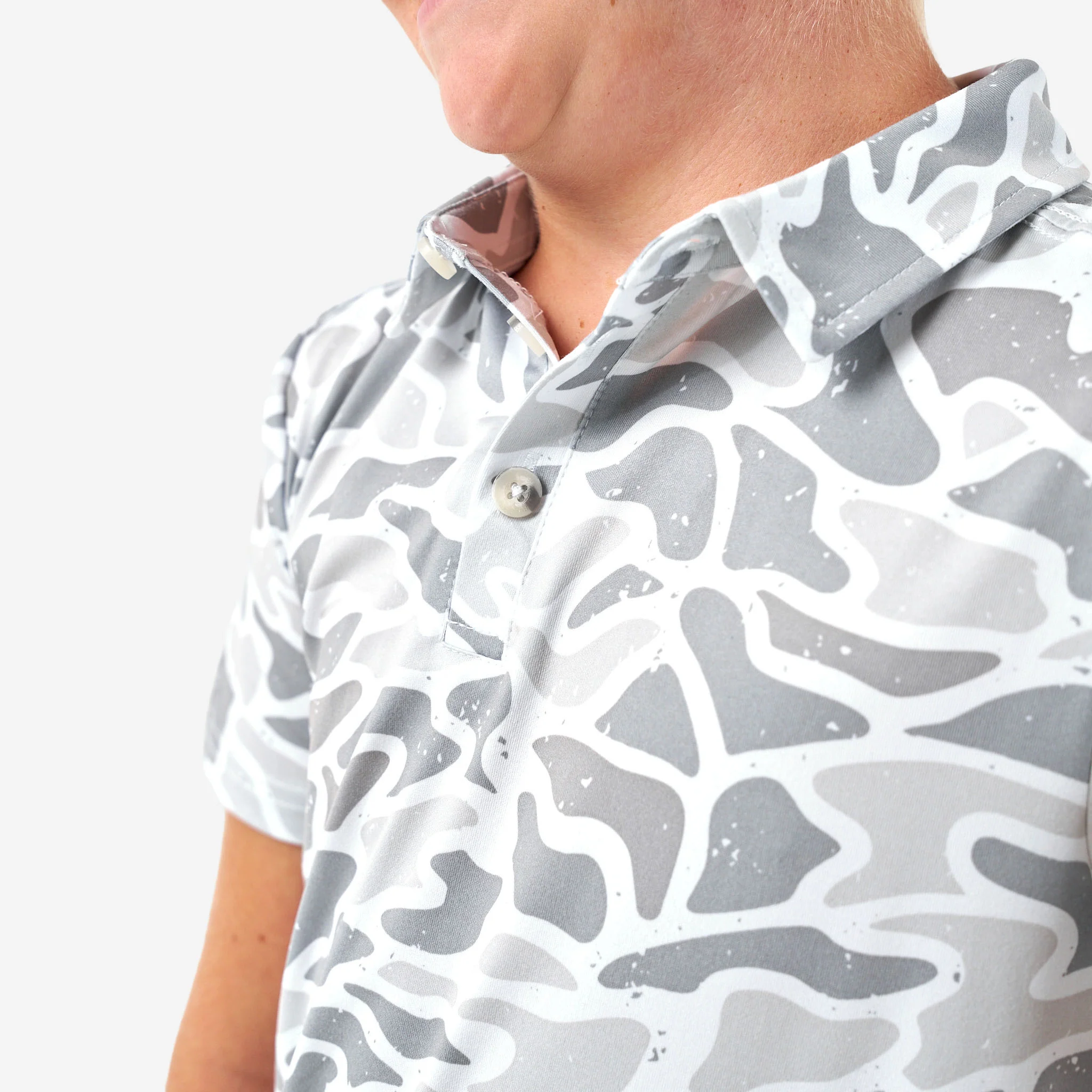 Youth Performance Polo - White Camo