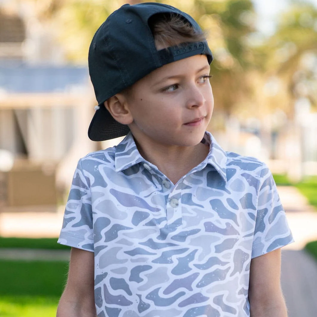 Youth Performance Polo - White Camo