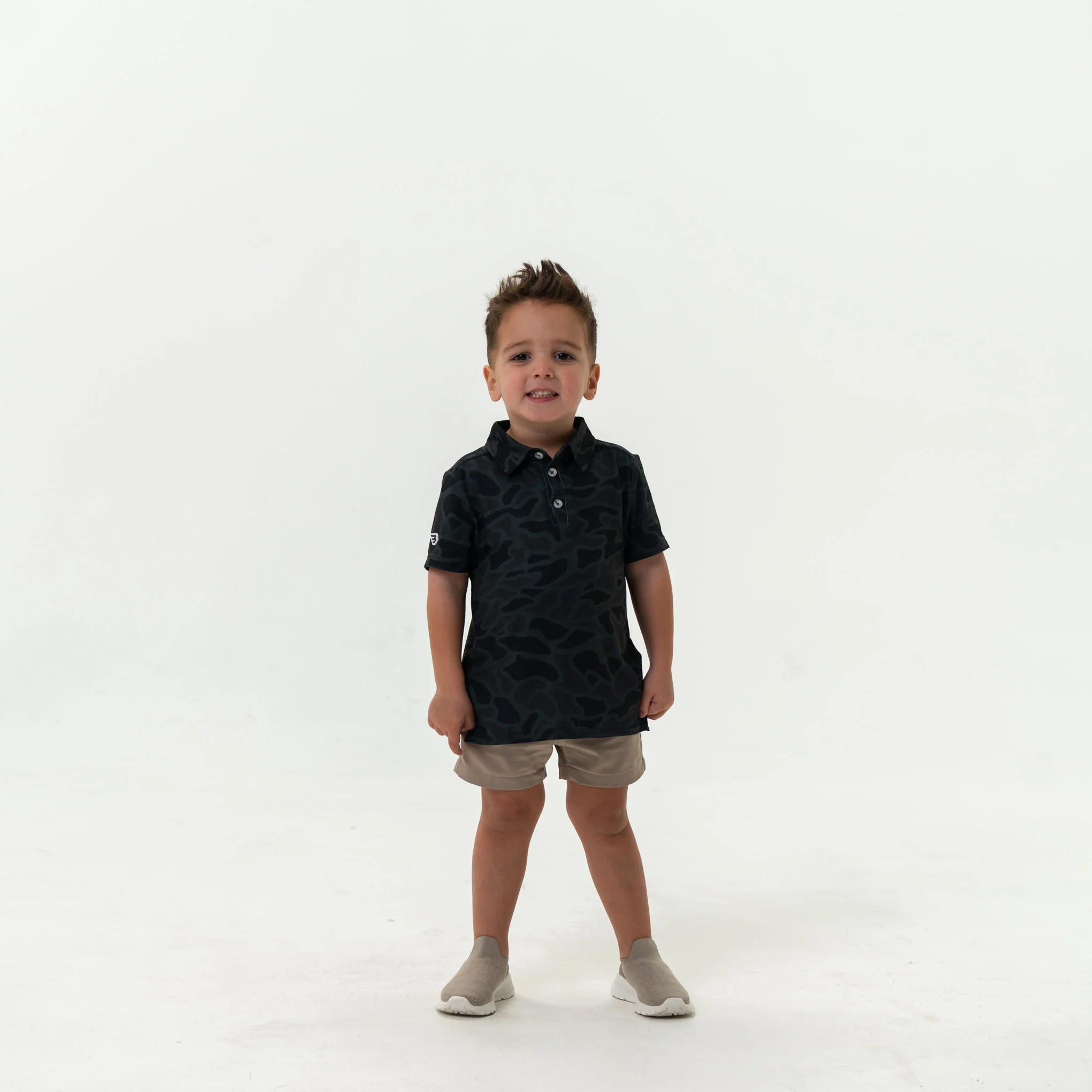 Youth Performance Polo - Black Camo