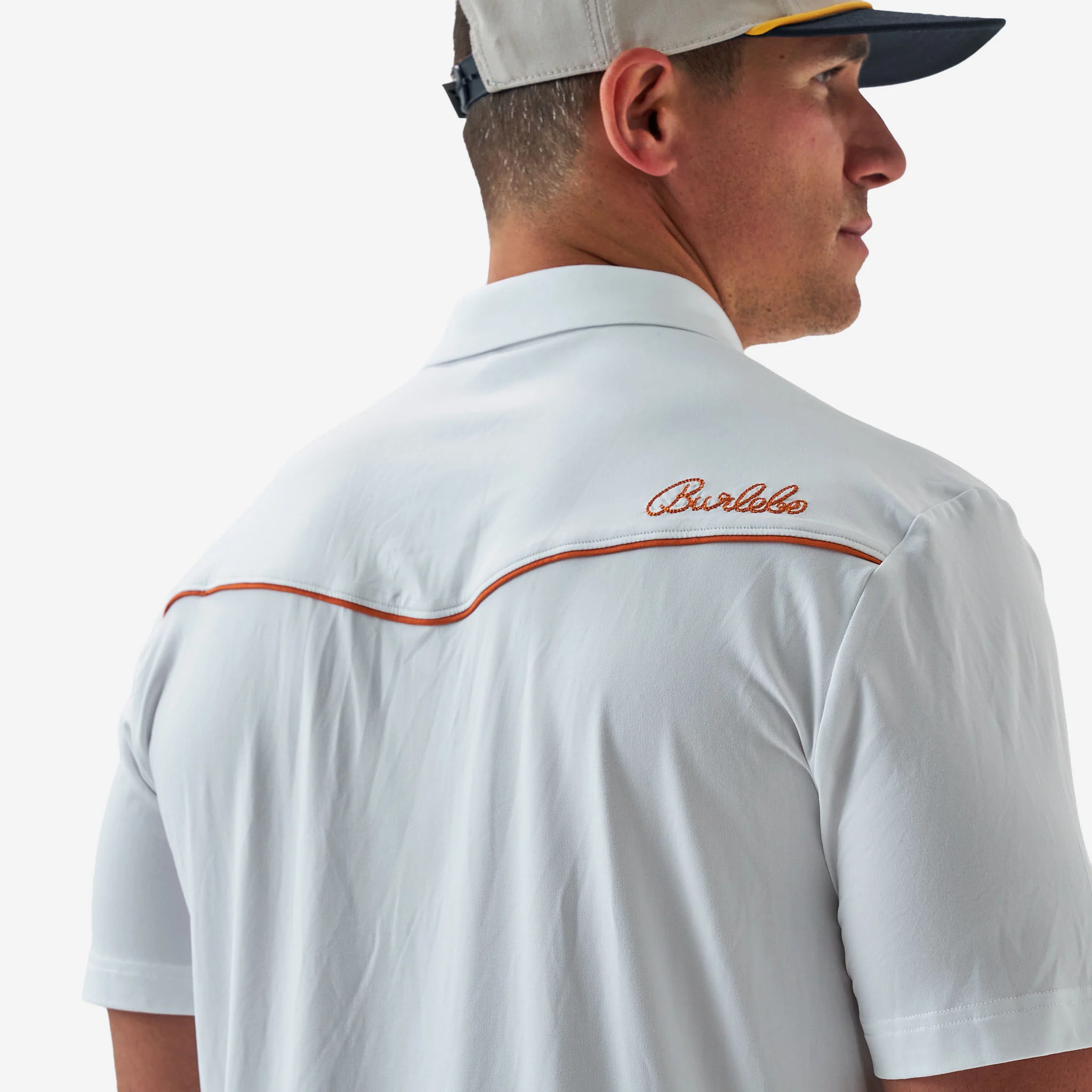 Pearl Snap Performance Polo - Redfish - White
