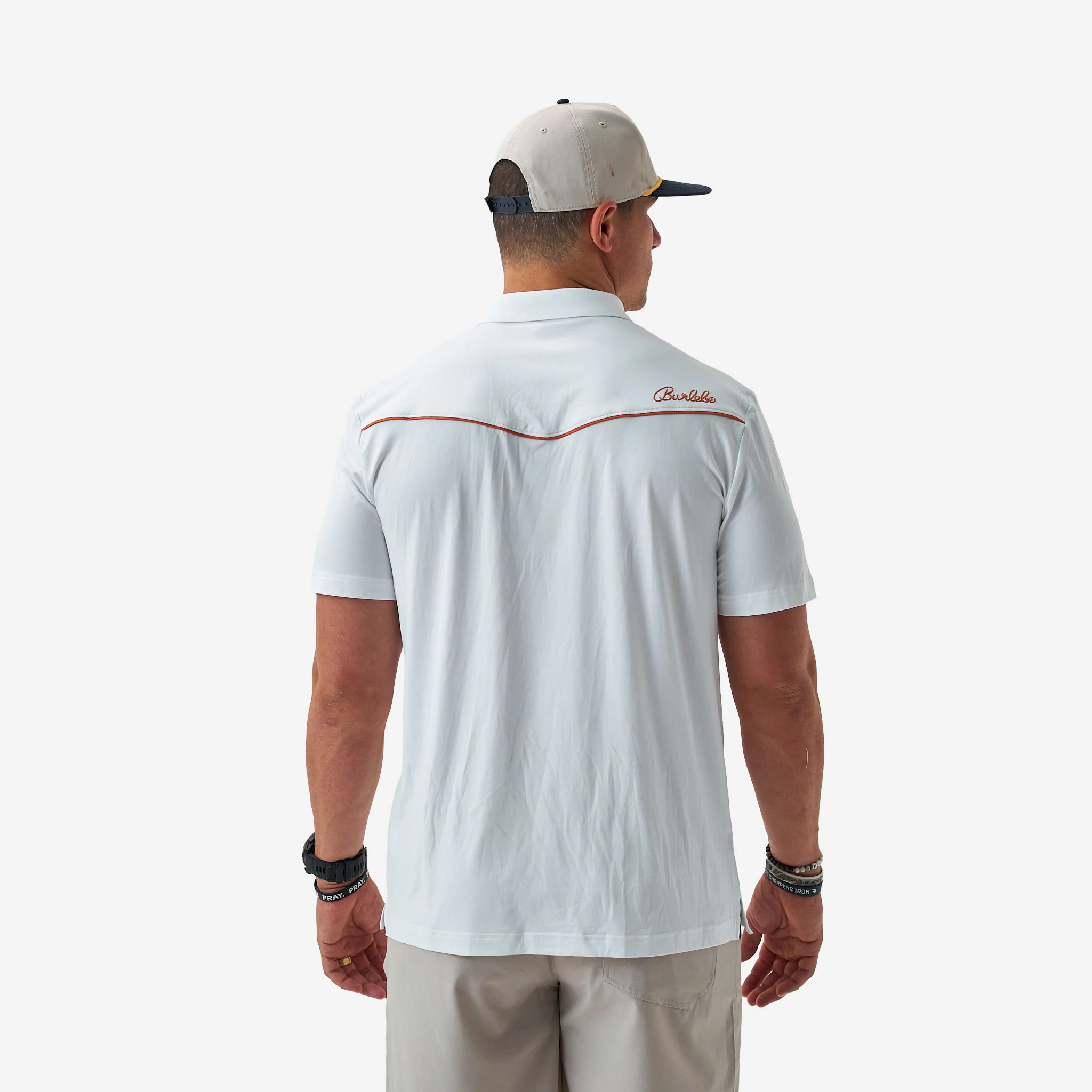 Pearl Snap Performance Polo - Redfish - White