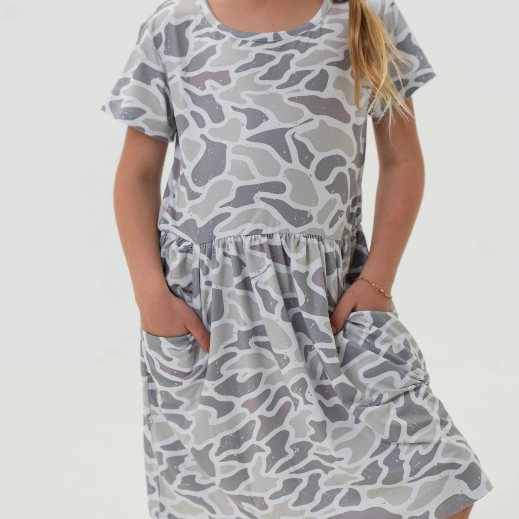 Youth Moxie Dress - White Camo
