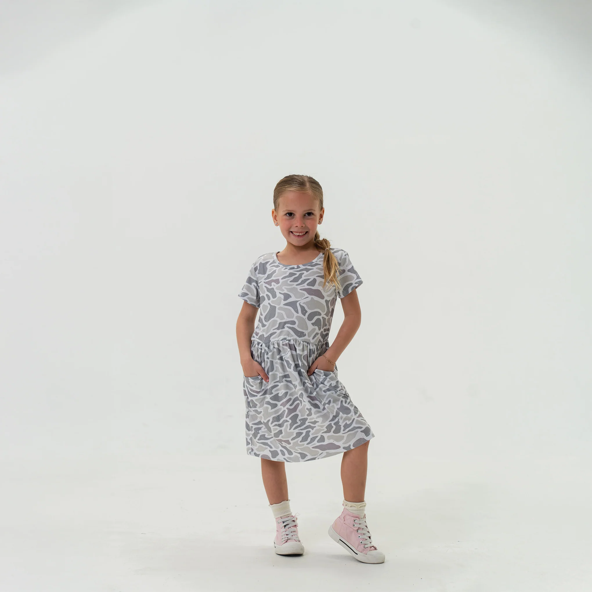 Youth Moxie Dress - White Camo