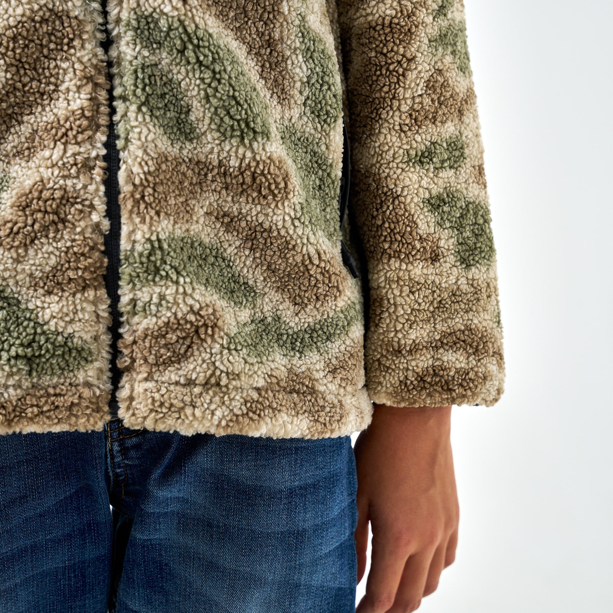 Youth Sherpa - Full Zip Jacket - Alpine Camo
