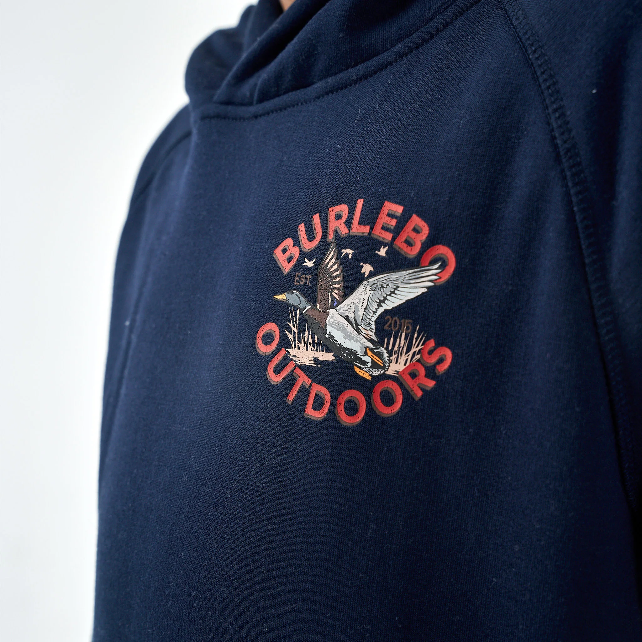 Youth Fleece Hoodie - Old School Duck Hunt - Navy