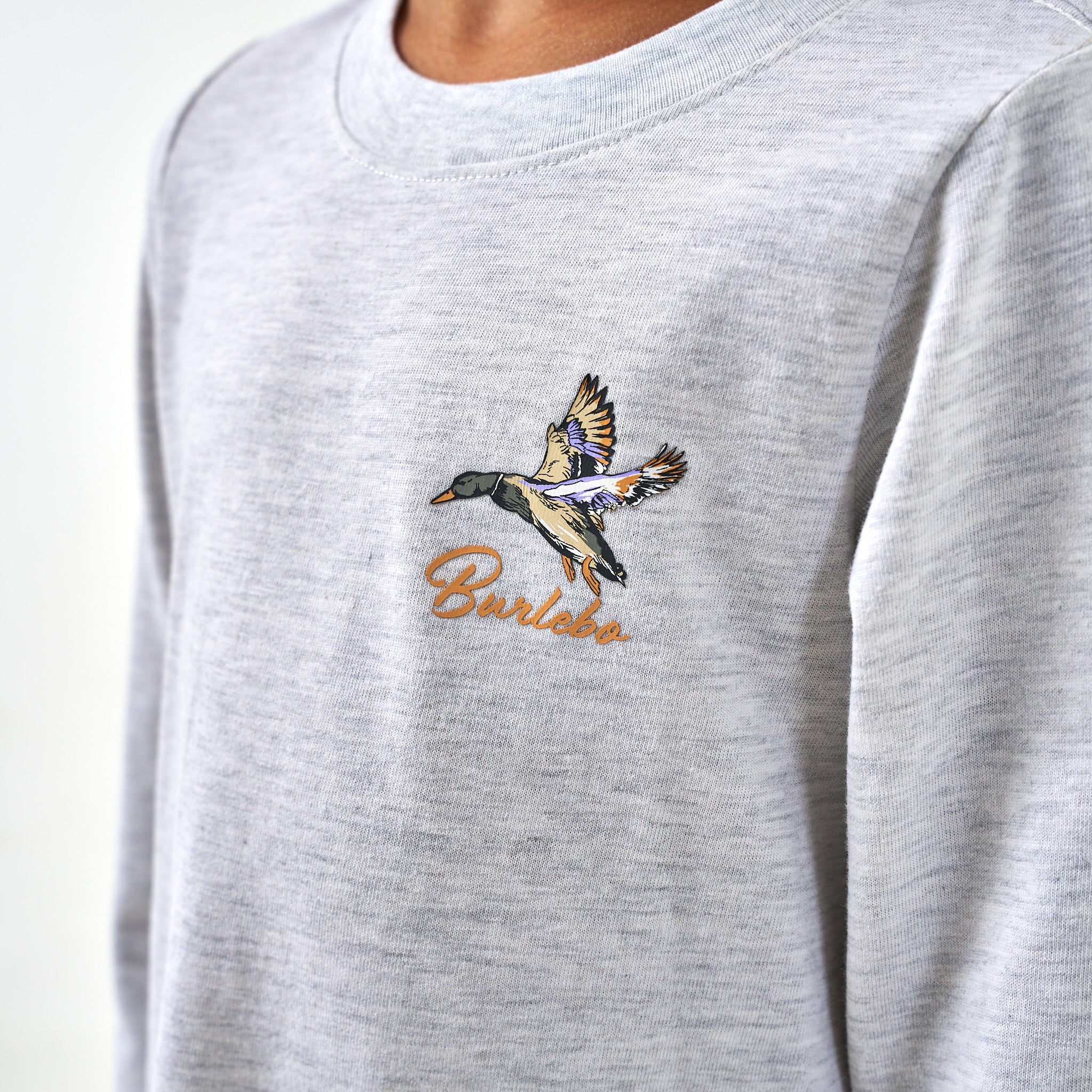 Youth Long Sleeve Tee - Pintail Triangle Duck - Ash Grey