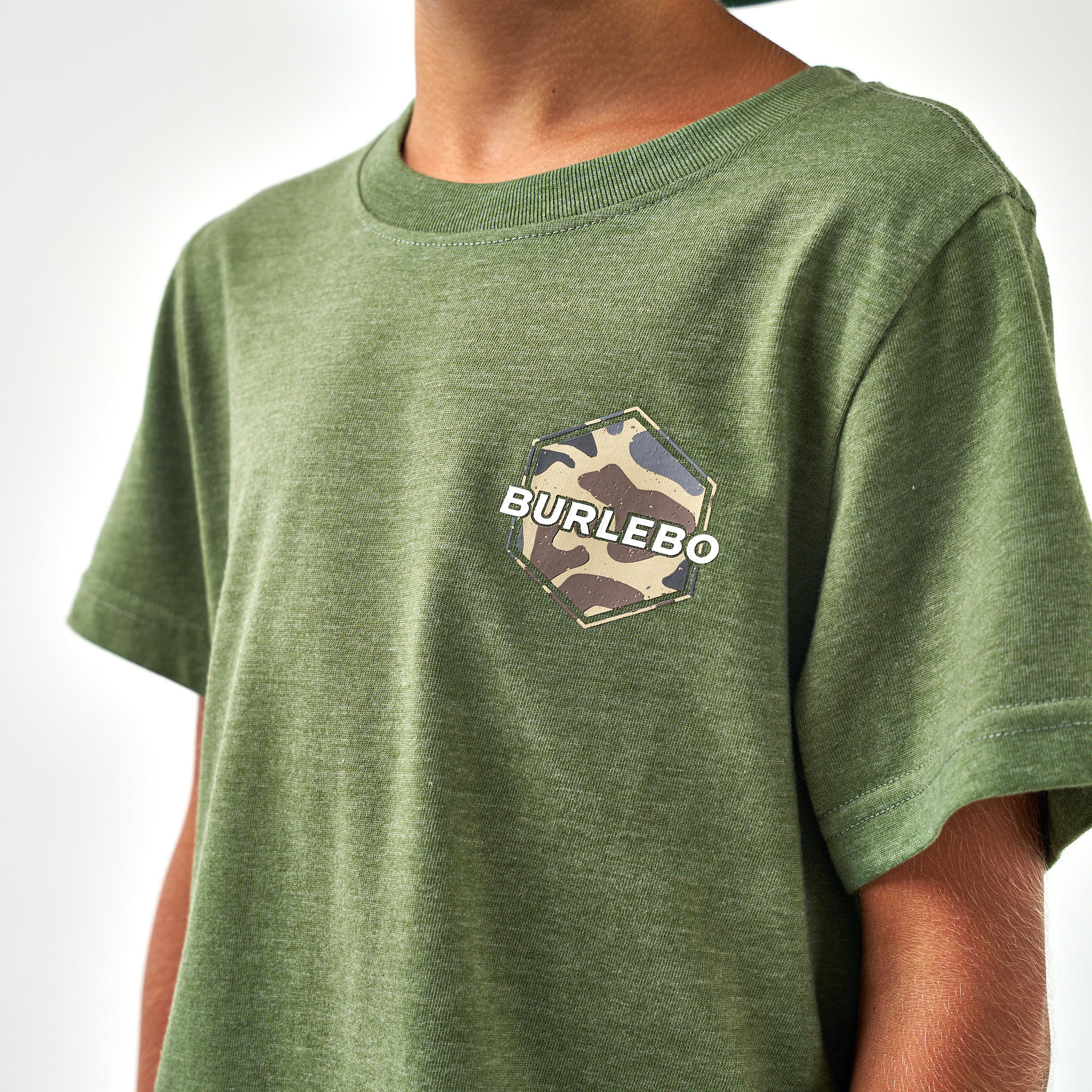 Youth Short Sleeve Tee - Rad Dude Deer Camo - Heather Olive