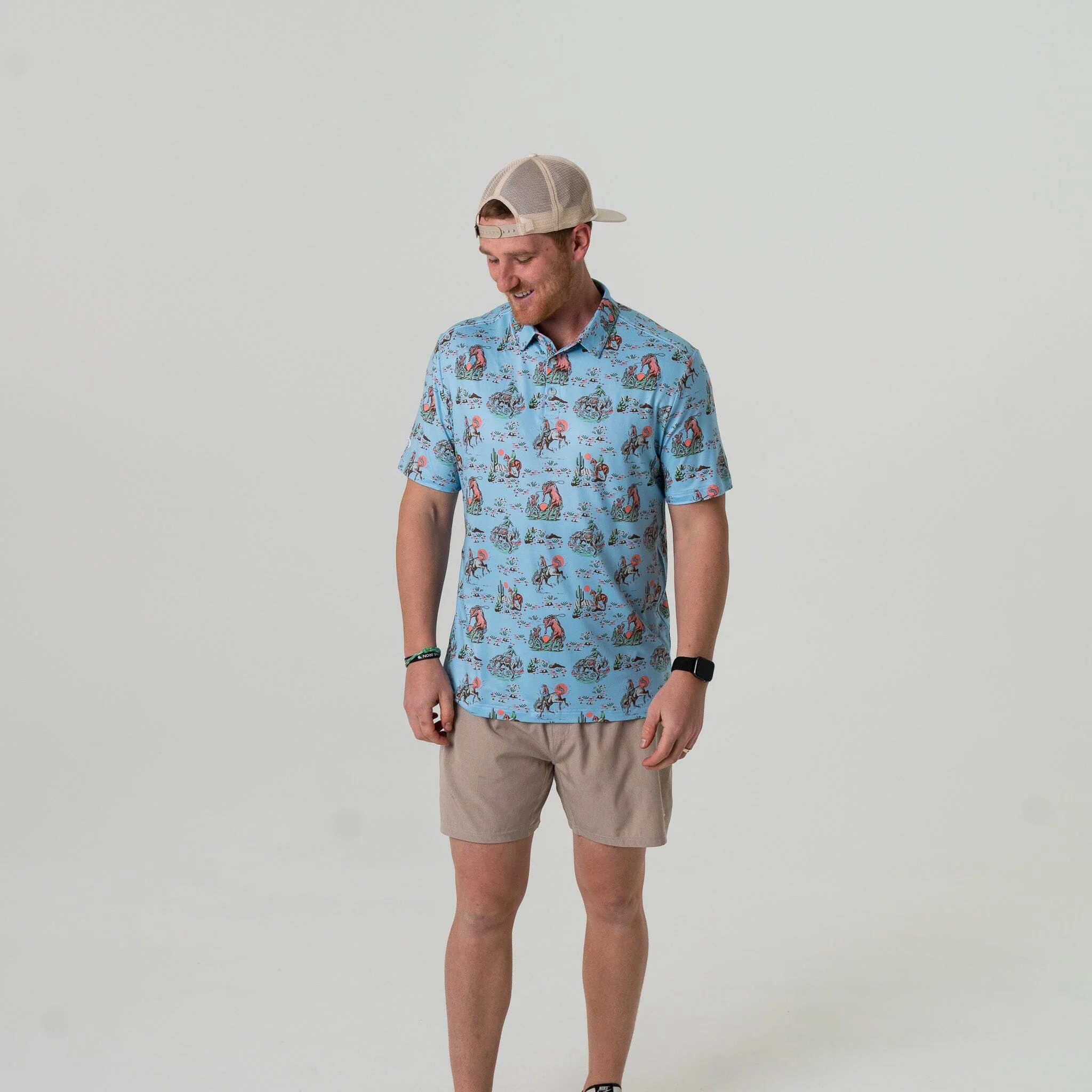 Performance Polo - Cowboy Up Blue