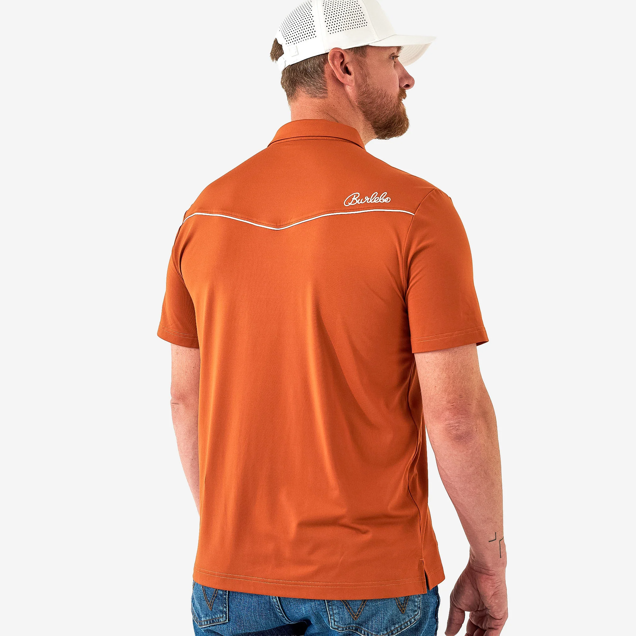 Pearl Snap Performance Polo - Orange