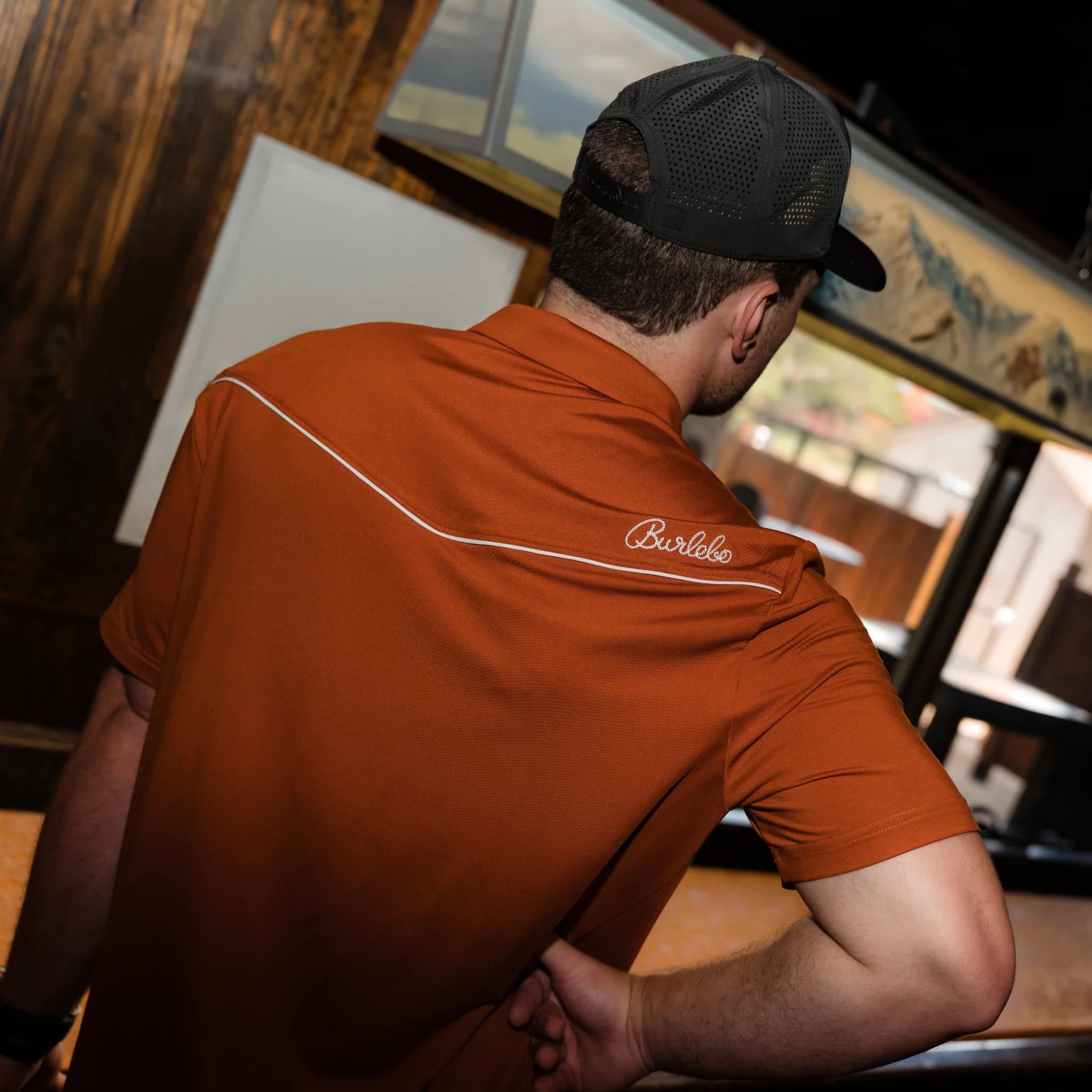 Pearl Snap Performance Polo - Orange