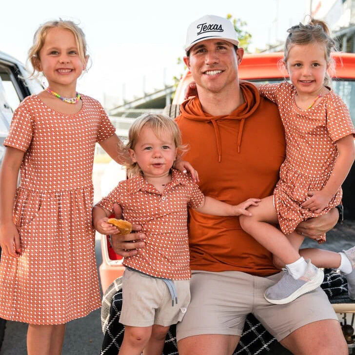 Youth Moxie Dress - Texas - Orange & White