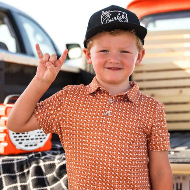 Youth Performance Polo - Texas - Orange & White