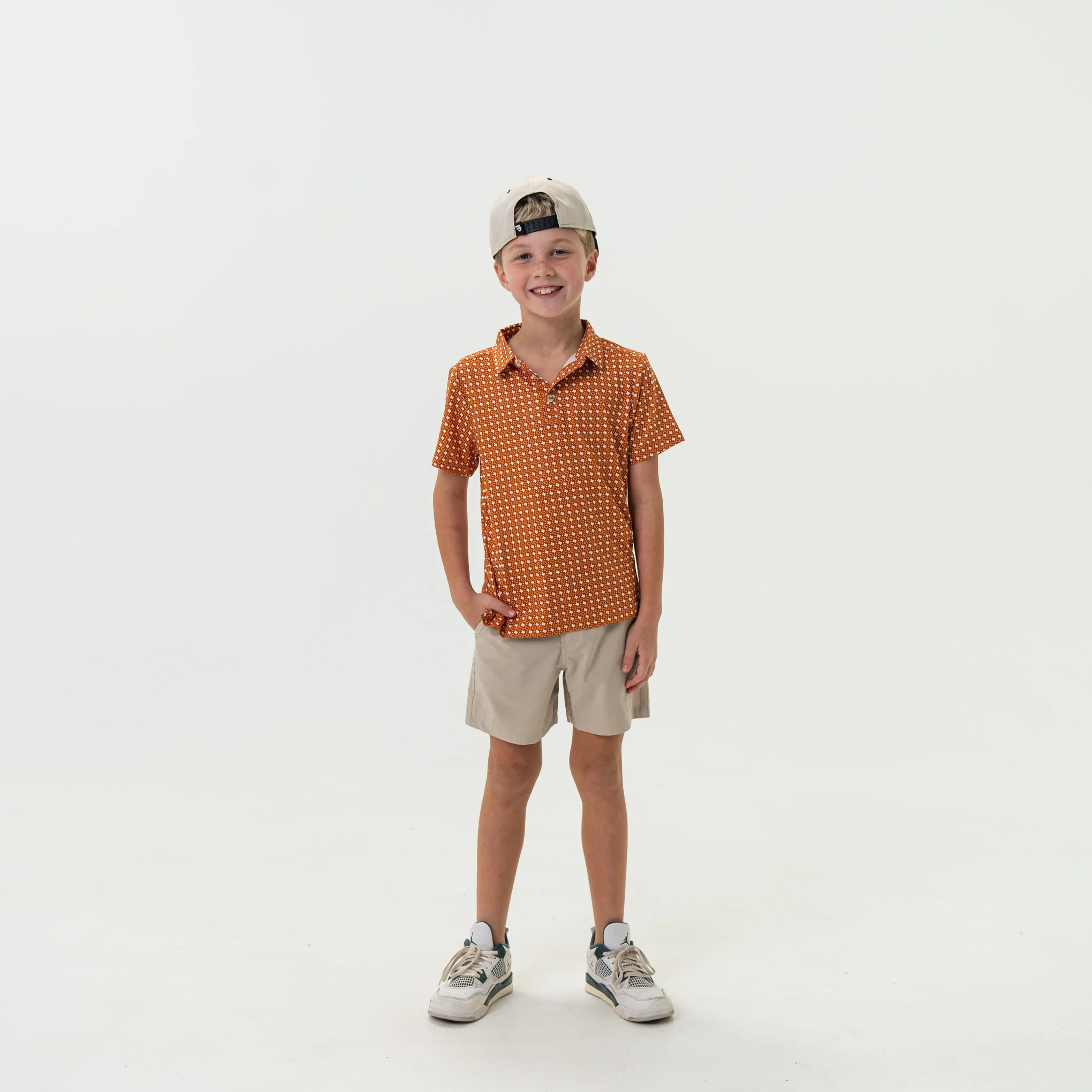 Youth Performance Polo - Texas - Orange & White