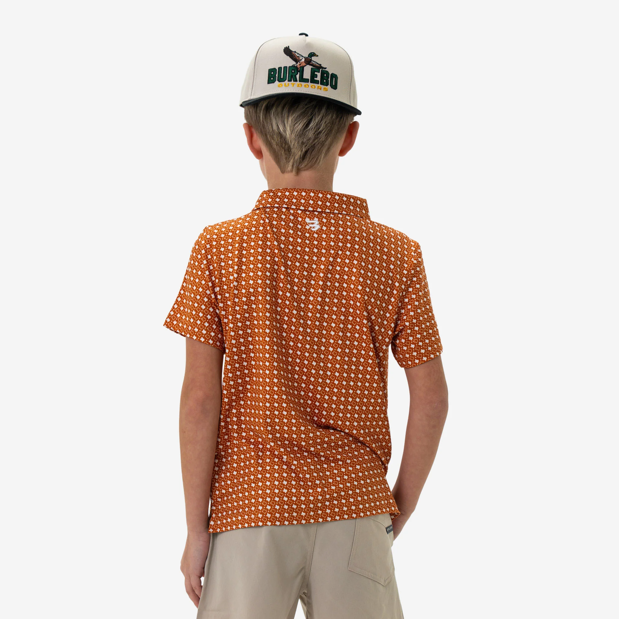 Youth Performance Polo - Texas - Orange & White