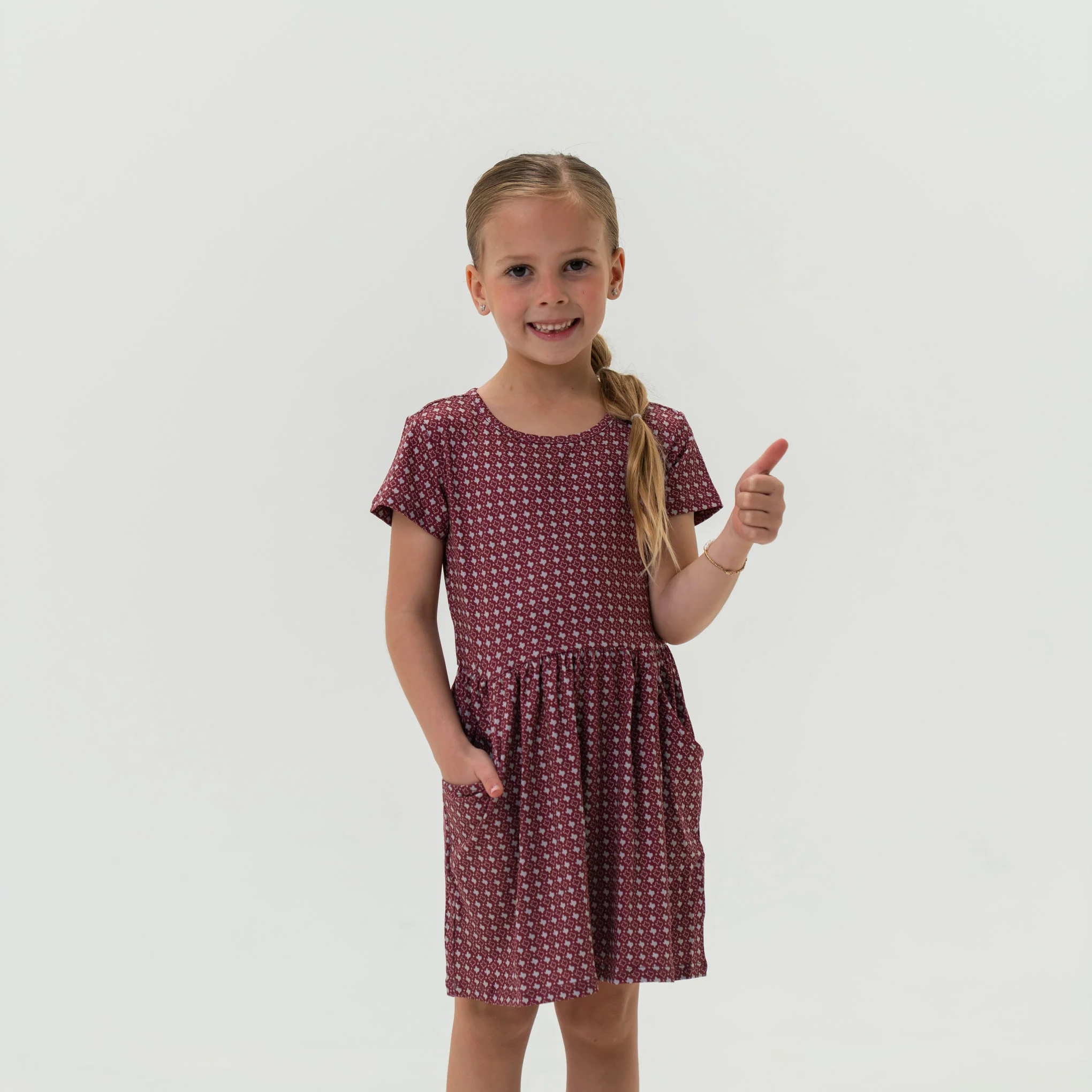 Youth Moxie Dress - Texas - Maroon & Grey