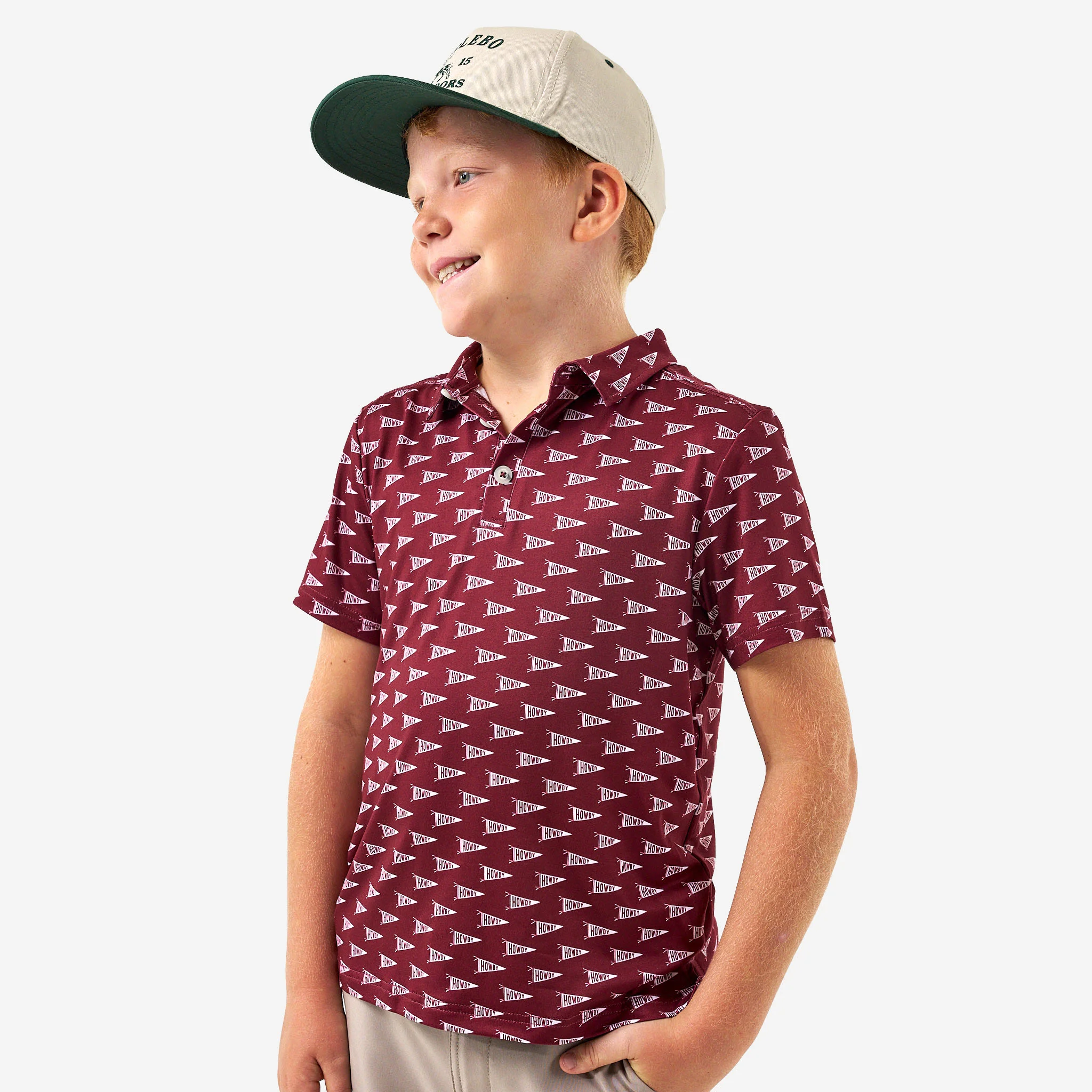 3847-youth-performance-polo-howdy-pennants-maroon-1.webp Youth Performance Polo - Howdy Pennants - Maroon