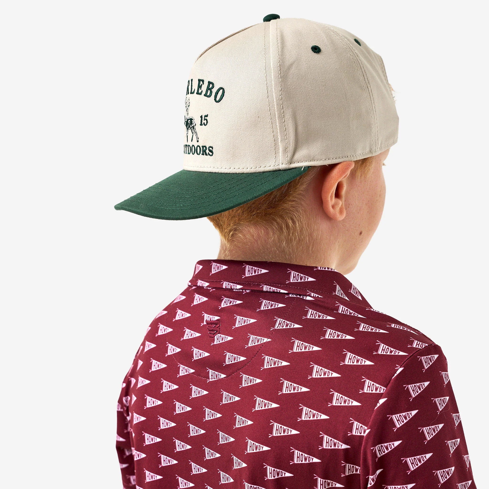 Youth Performance Polo - Howdy Pennants - Maroon