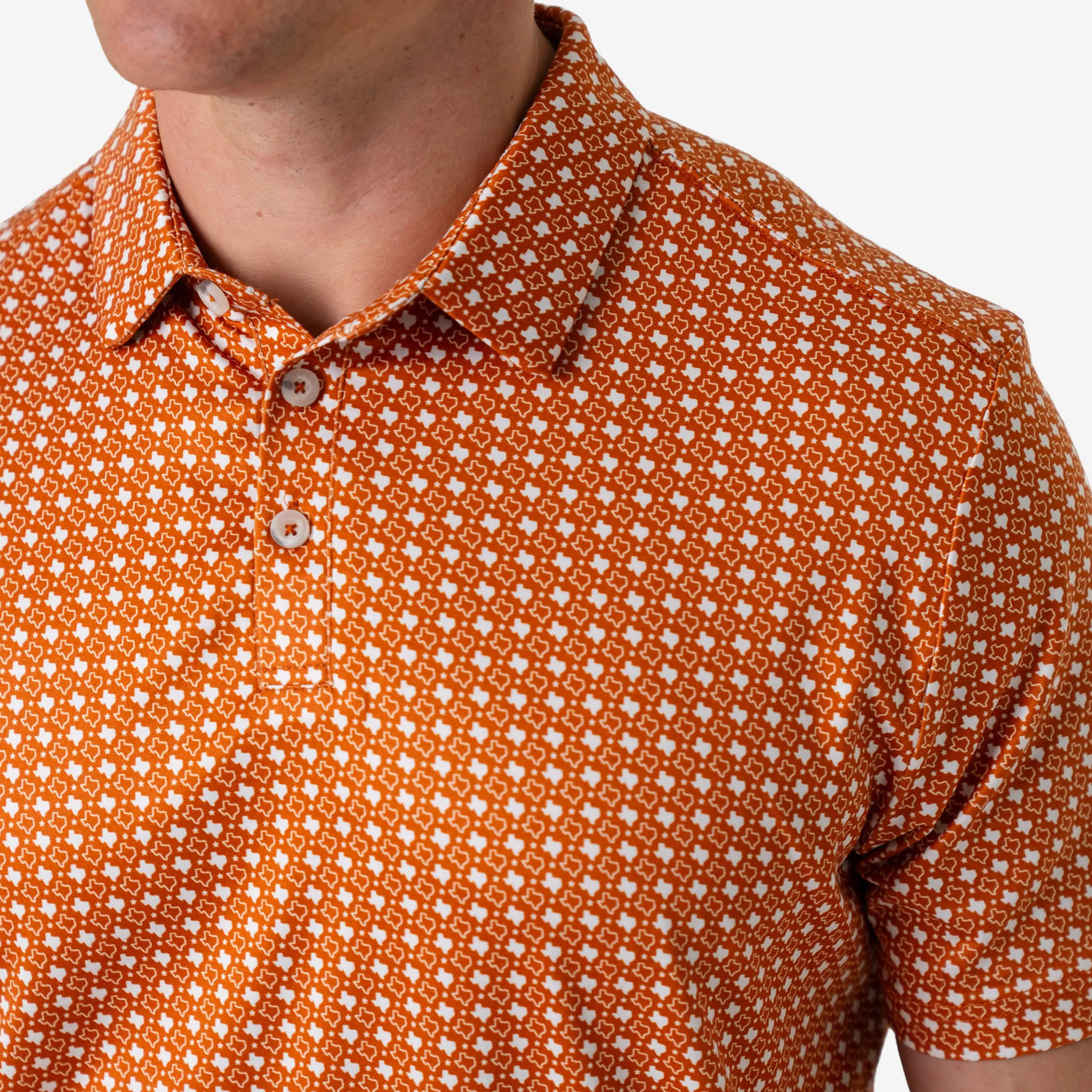 Performance Polo - Texas - Orange & White
