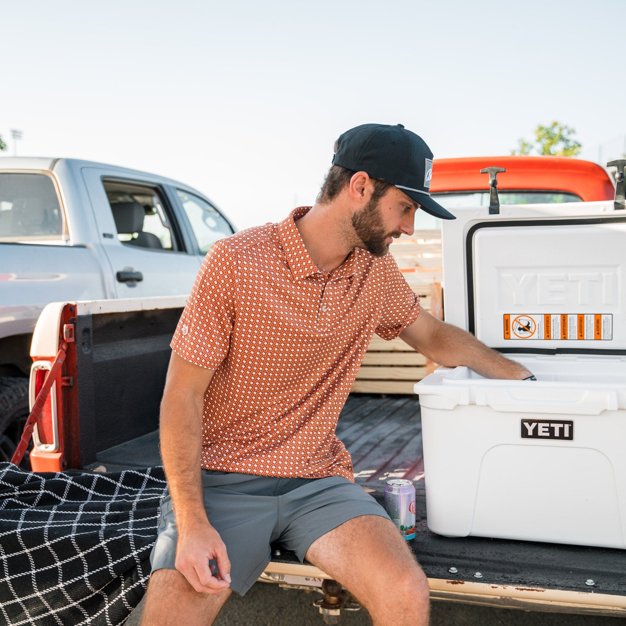 Performance Polo - Texas - Orange & White