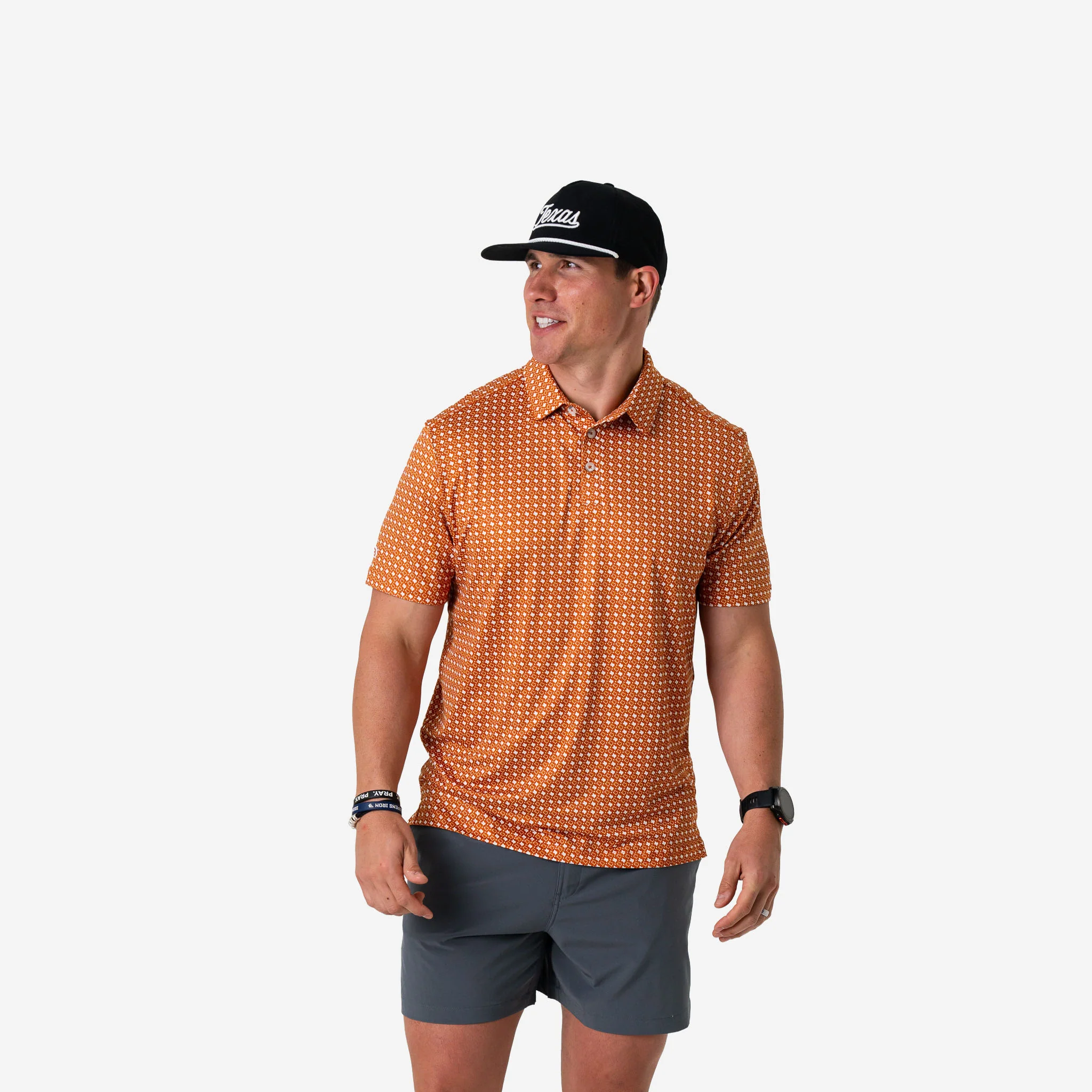Performance Polo - Texas - Orange & White