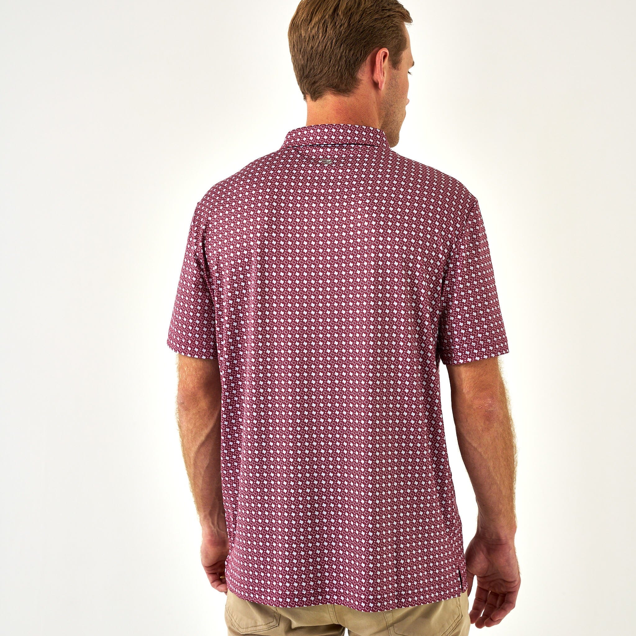 Performance Polo - Texas - Maroon & Grey
