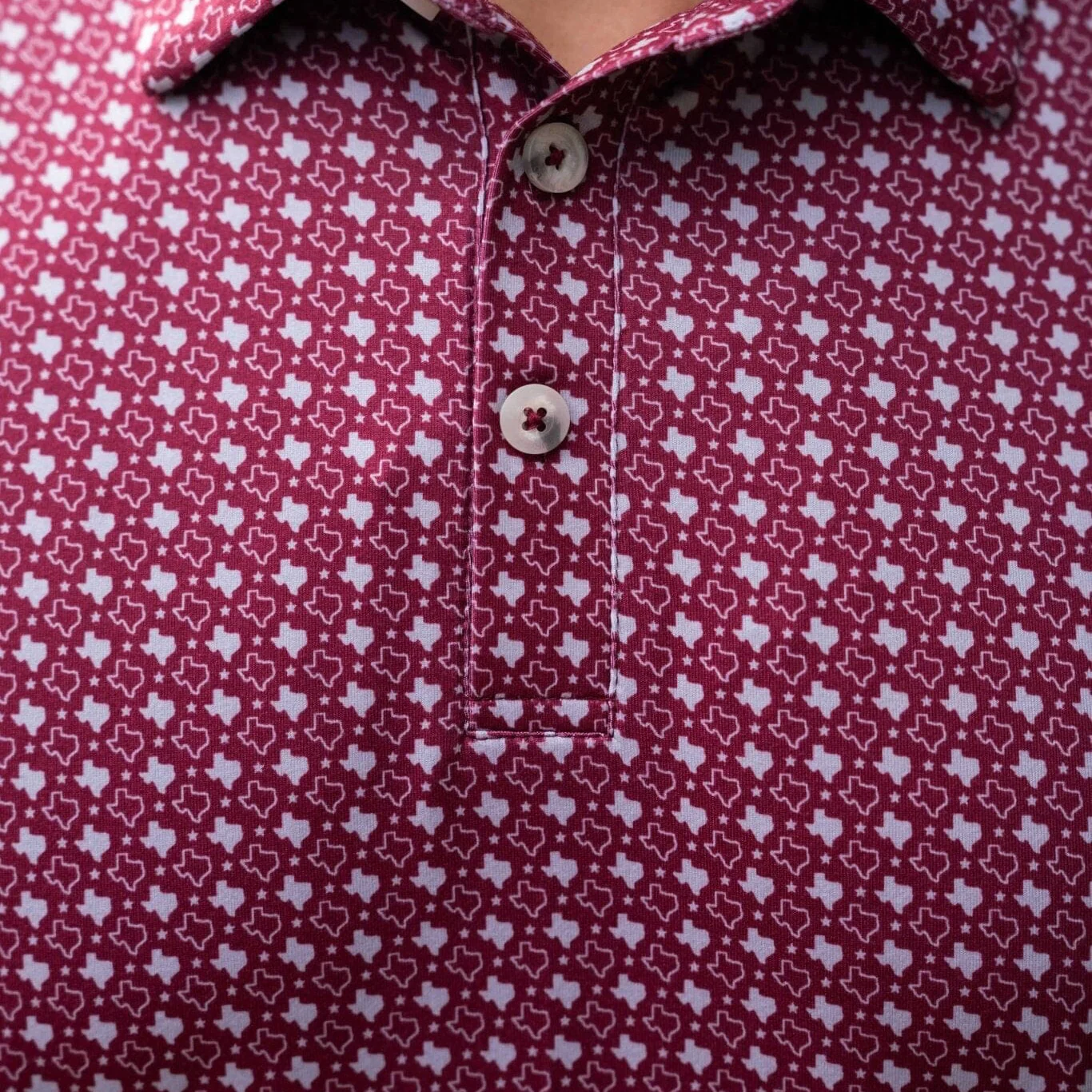 Performance Polo - Texas - Maroon & Grey