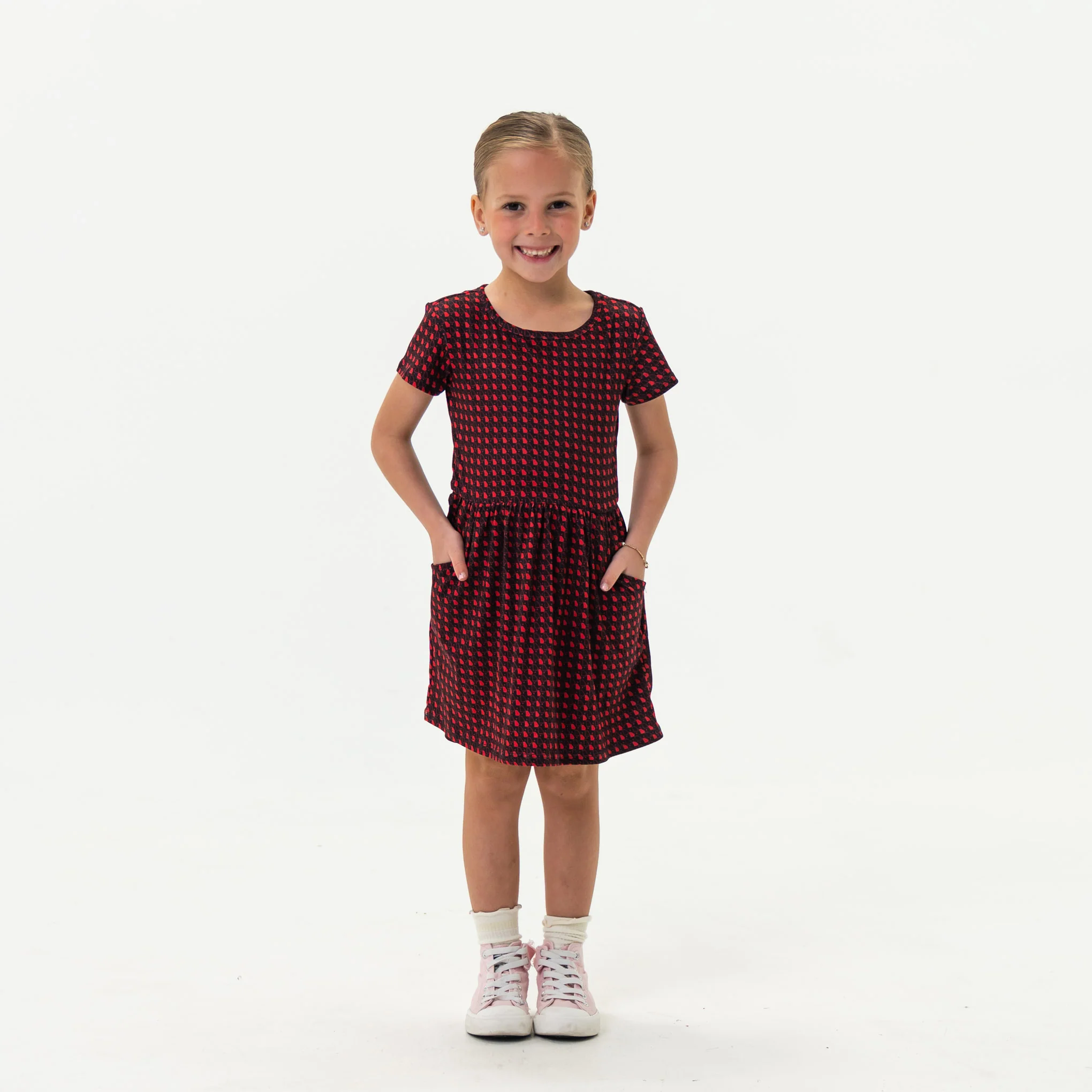 Youth Moxie Dress - Georgia - Black & Red