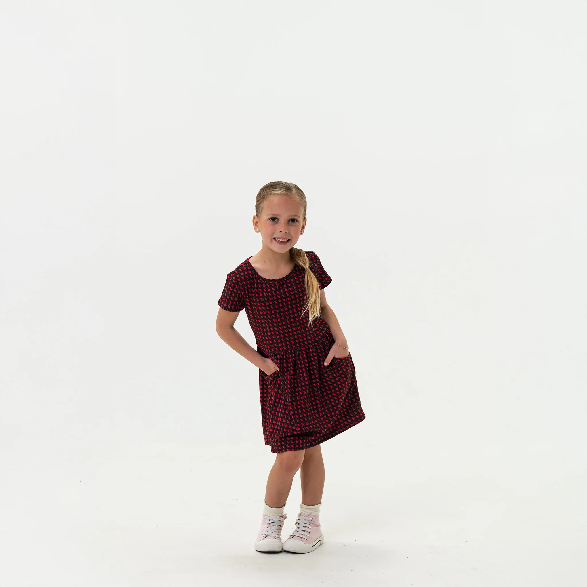 Youth Moxie Dress - Georgia - Black & Red