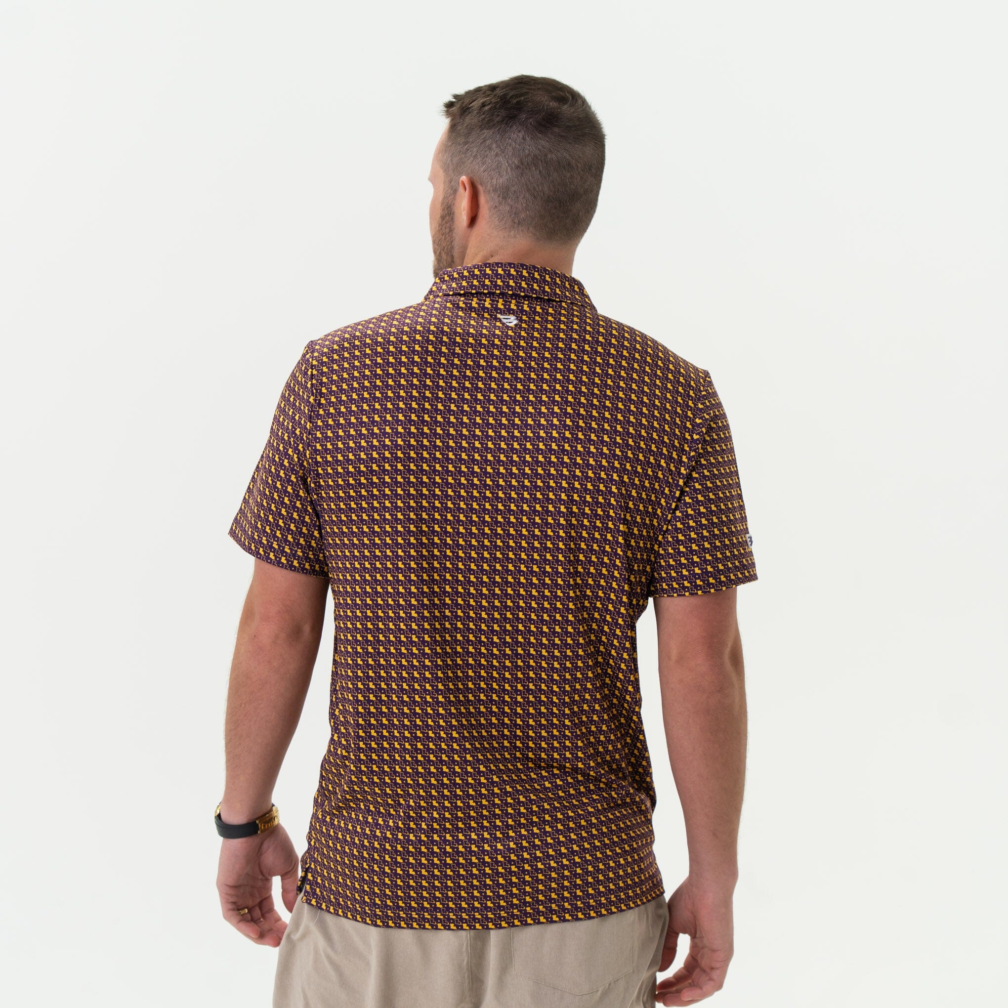 Performance Polo - Louisiana - Purple & Yellow