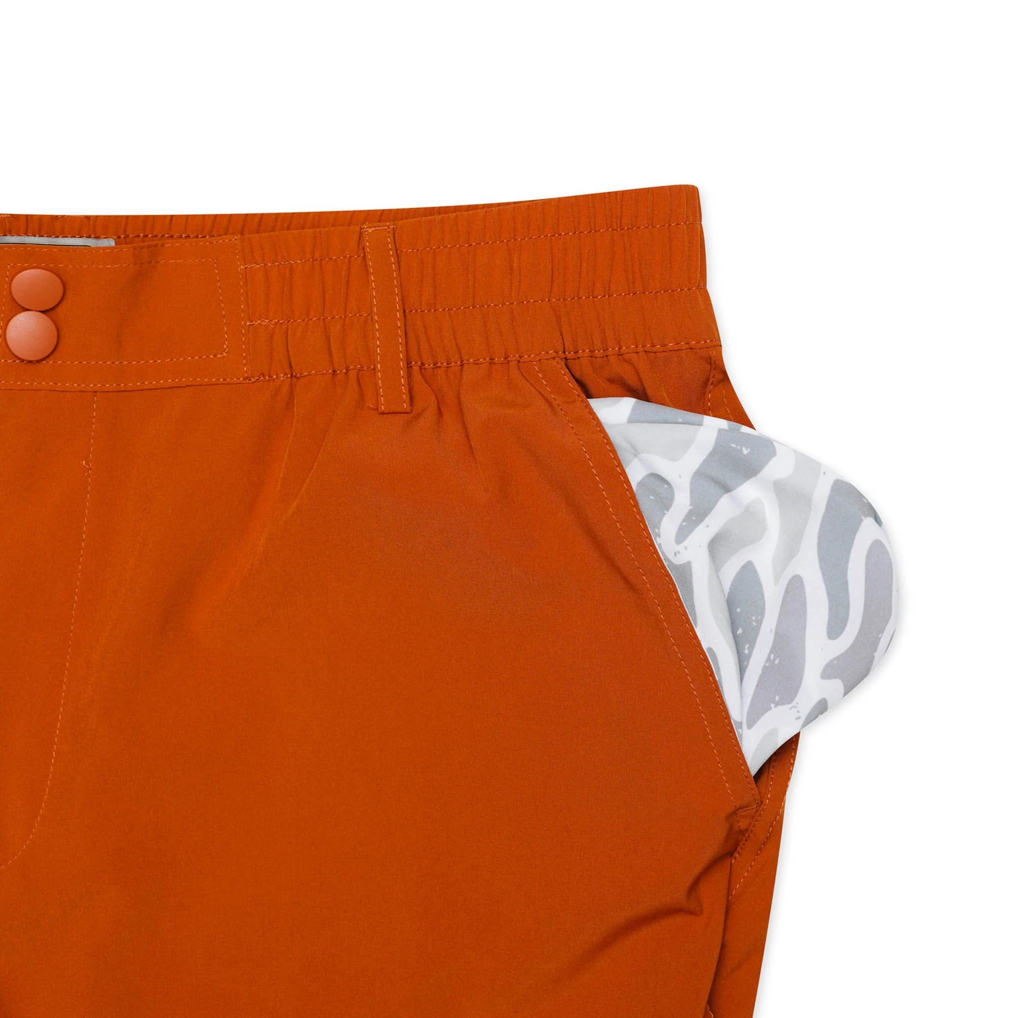 Everyday Short - Orange - White Camo Pocket